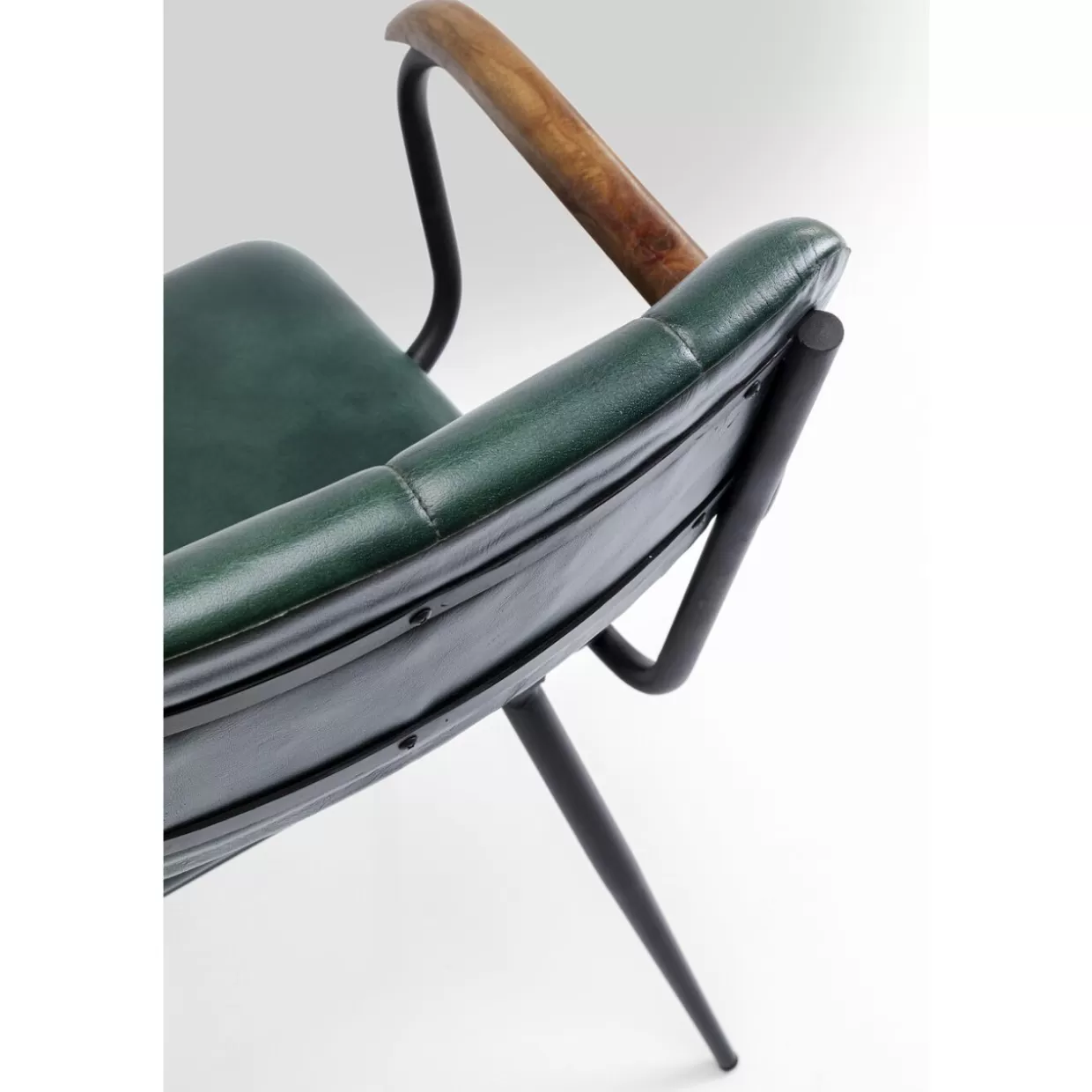 Sedia con Braccioli Modello Salsa - Pelle Elegante Verde Scuro | Design Esclusivo KARE