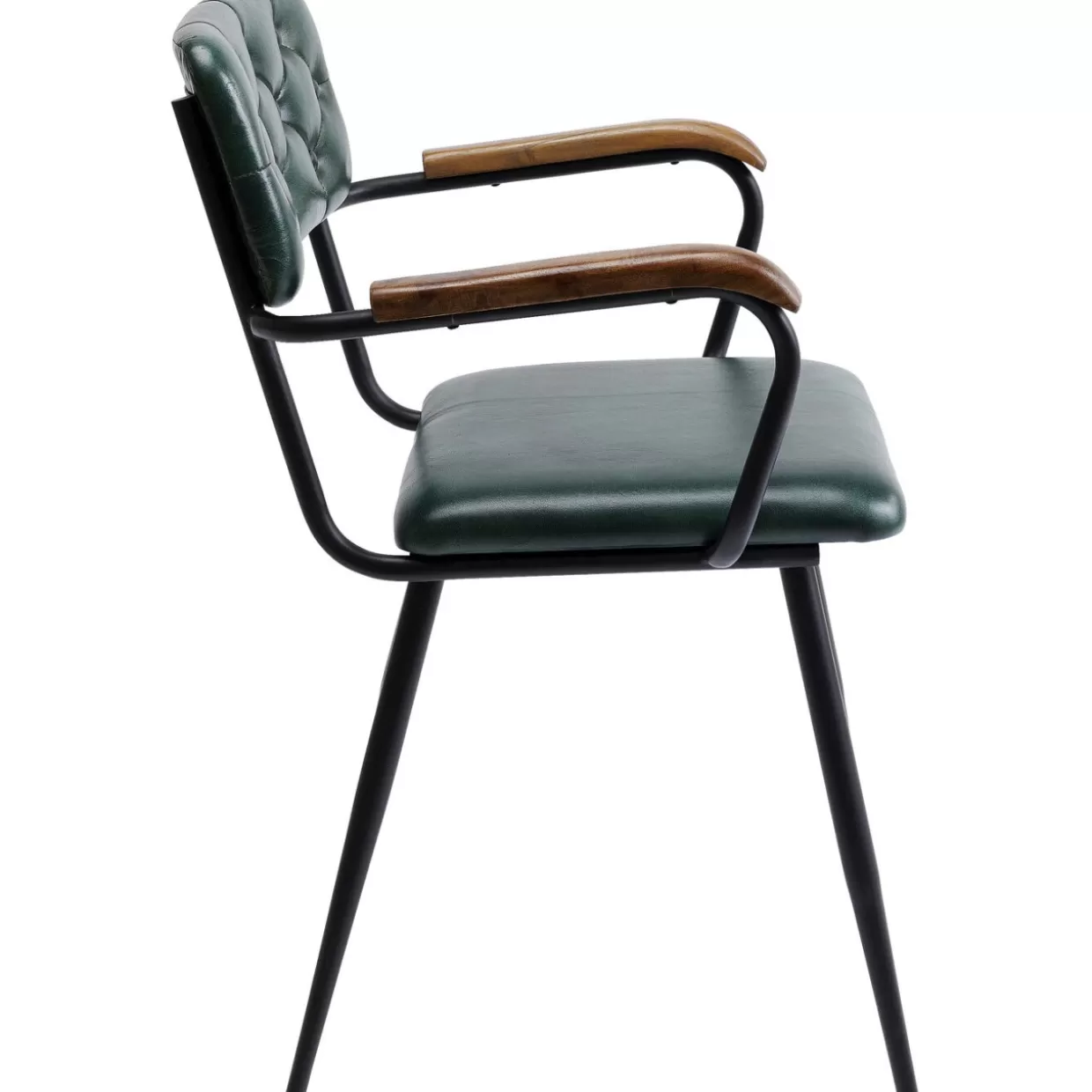 Sedia con Braccioli Modello Salsa - Pelle Elegante Verde Scuro | Design Esclusivo KARE