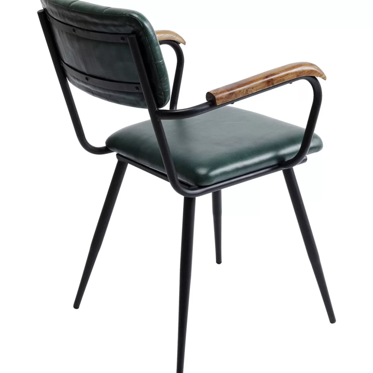 Sedia con Braccioli Modello Salsa - Pelle Elegante Verde Scuro | Design Esclusivo KARE