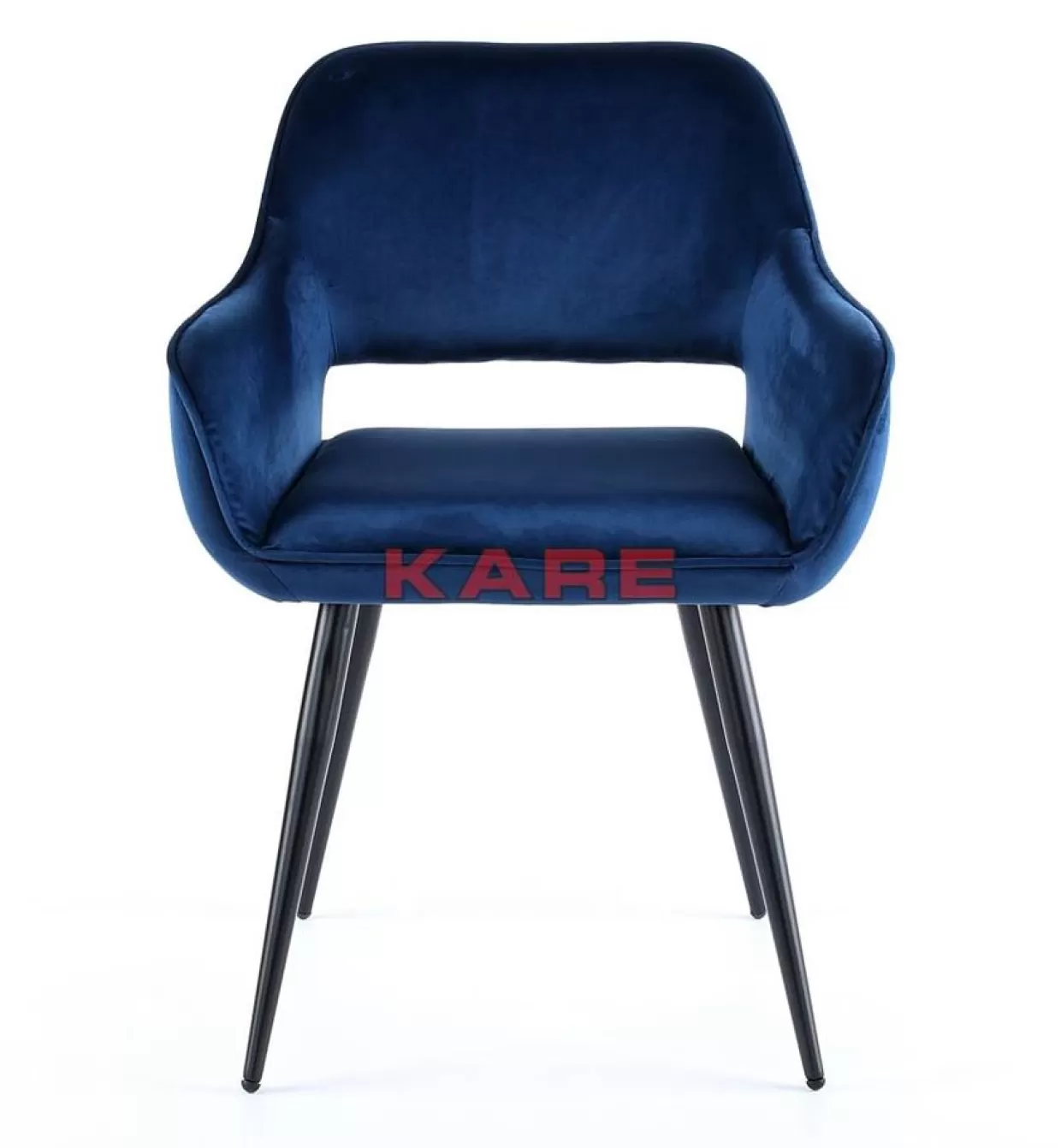 Poltrona design San Francisco blu marino con braccioli - Linea elegante KARE Design