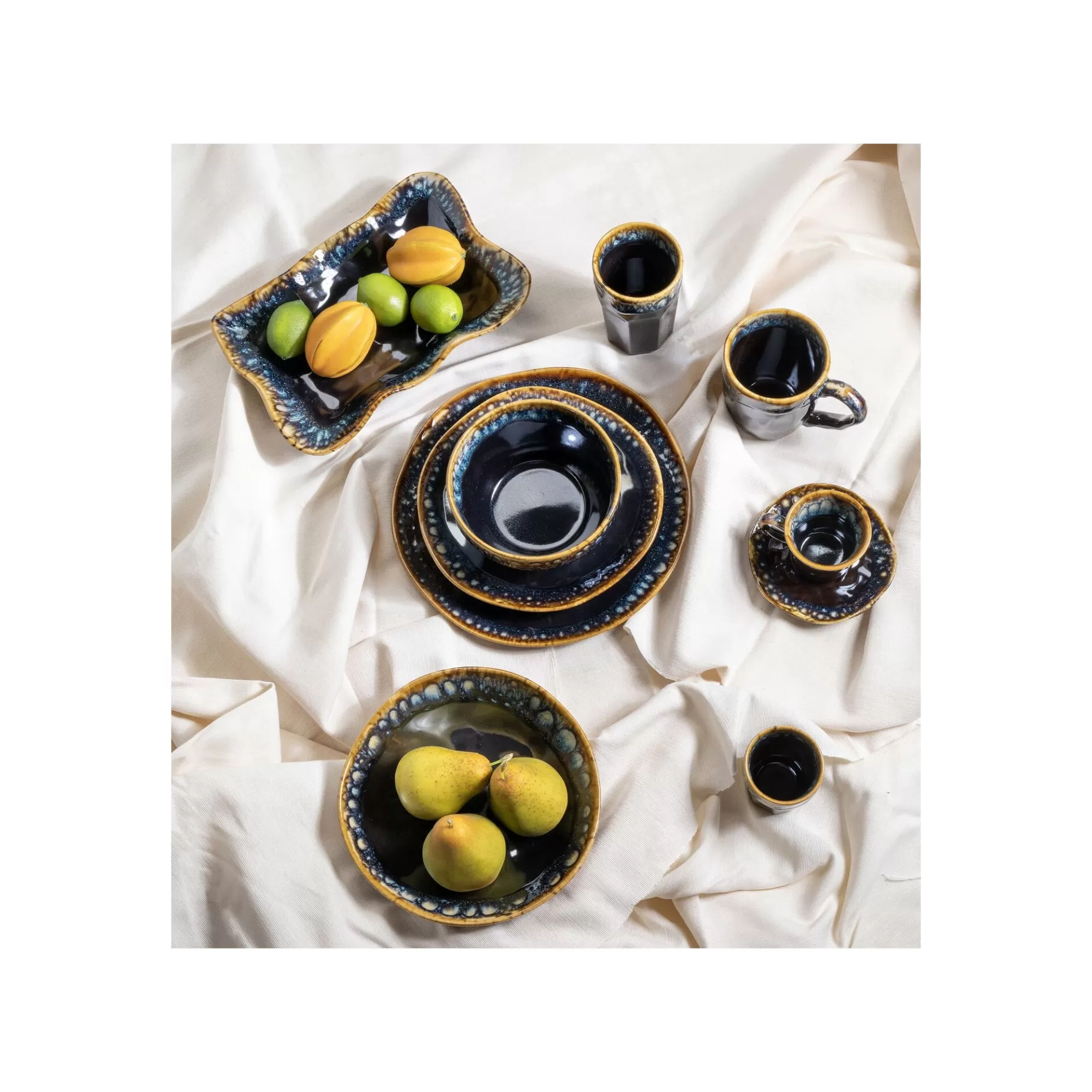 Discount Assiettes Creuses Lio Bleues 20cm Set De 4   Vaisselle