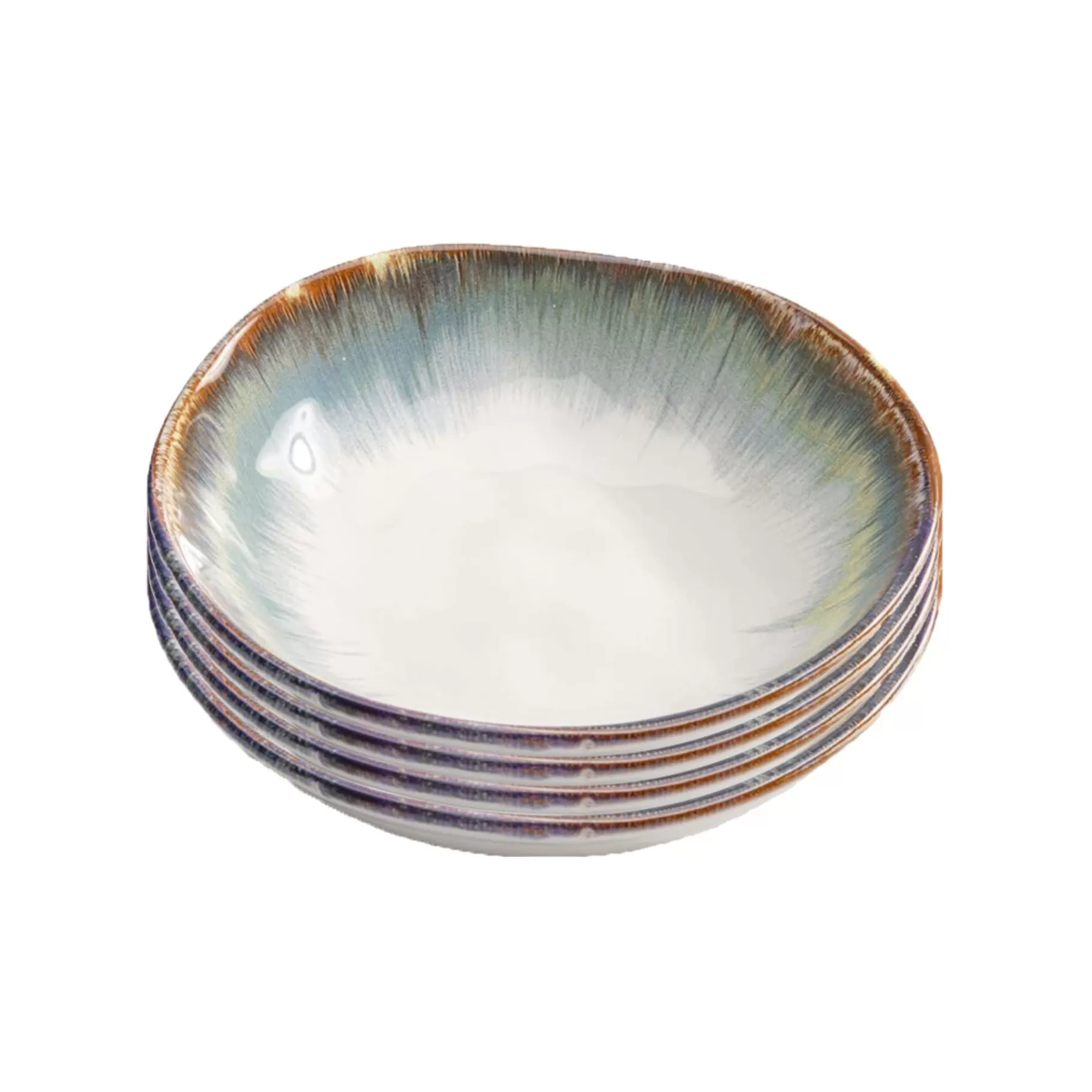 Flash Sale Assiettes Creuses Organic Bleues 20cm Set De 4   Vaisselle