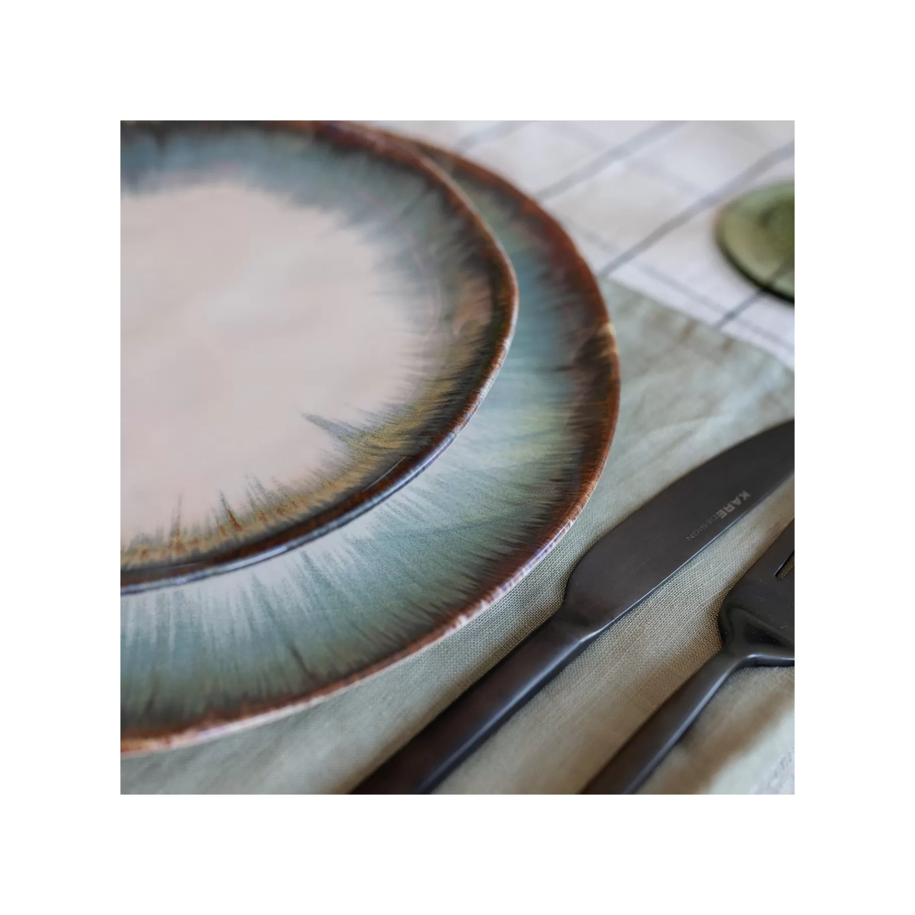 Flash Sale Assiettes Creuses Organic Bleues 20cm Set De 4   Vaisselle