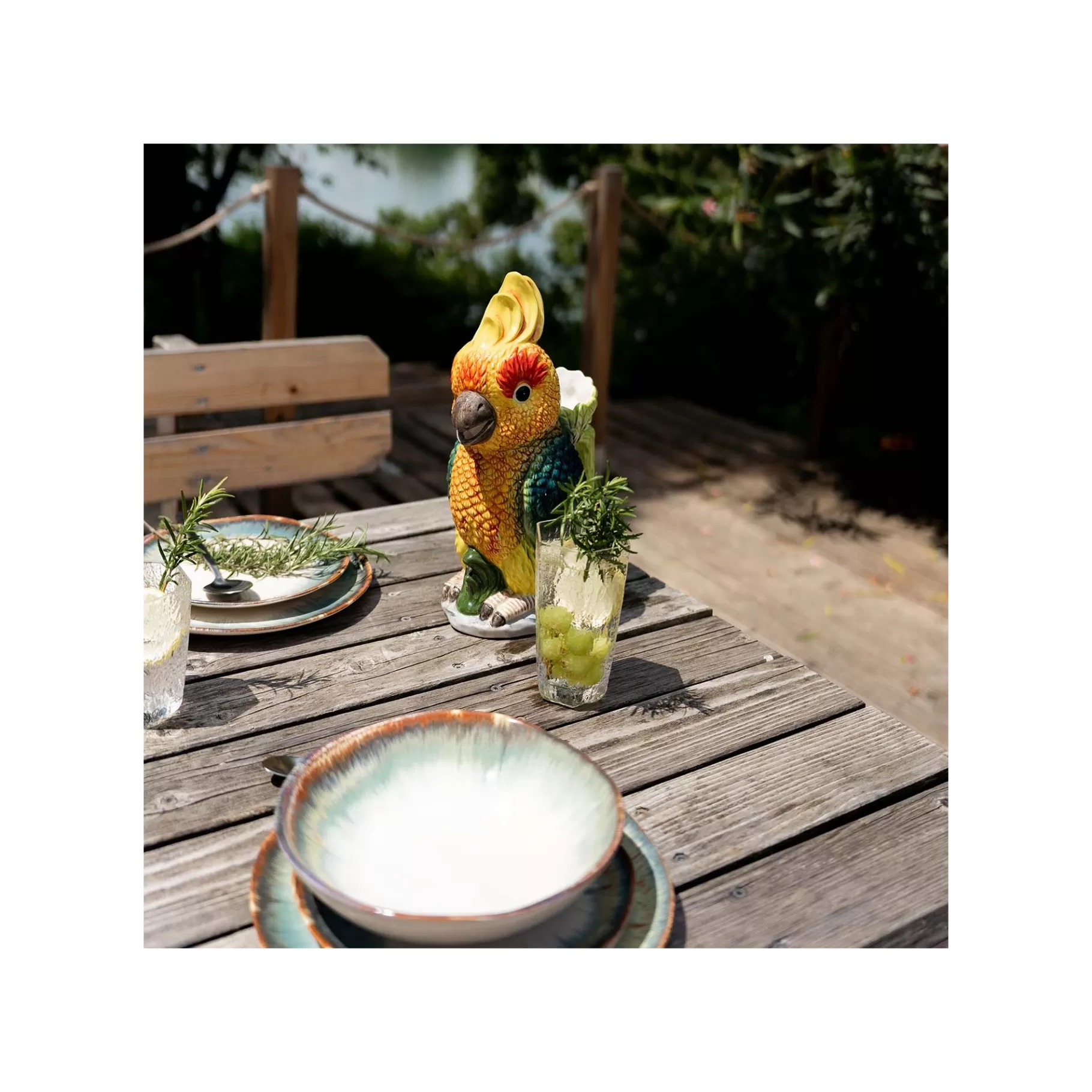 Flash Sale Assiettes Creuses Organic Bleues 20cm Set De 4   Vaisselle