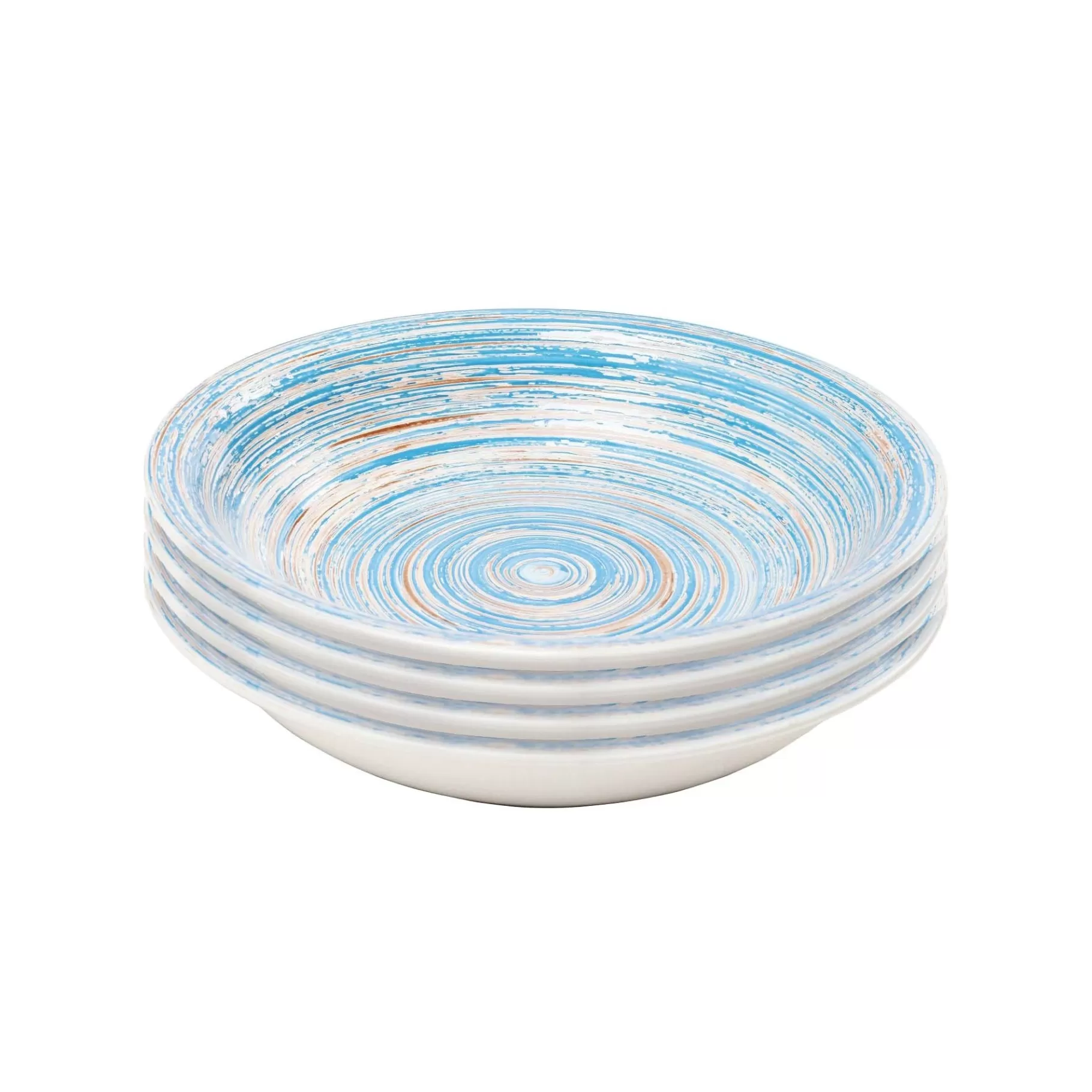 Cheap Assiettes Creuses Swirl Blue 21cm Set De 4   Vaisselle