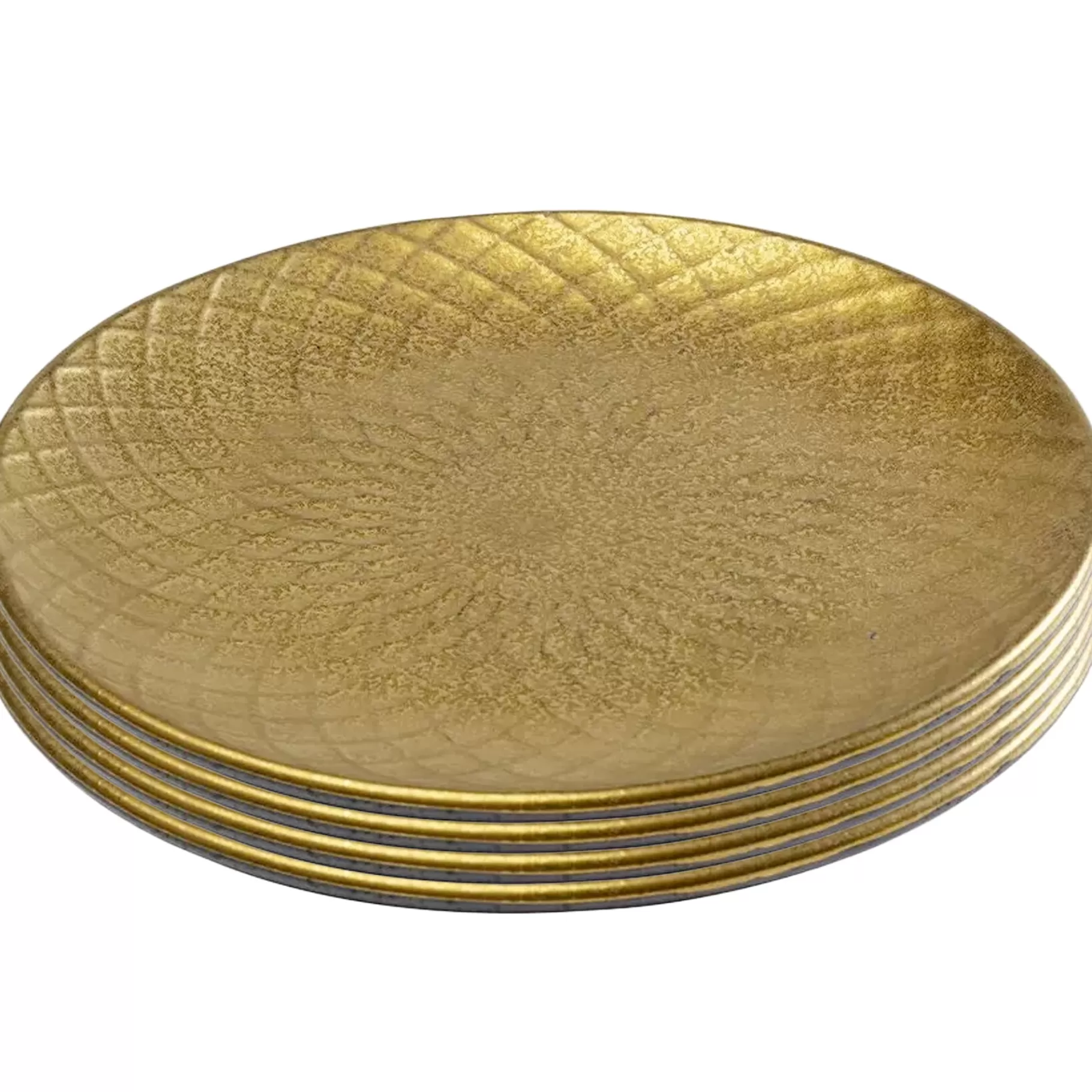 Outlet Assiettes Diva Dorées 20cm Set De 4   Vaisselle