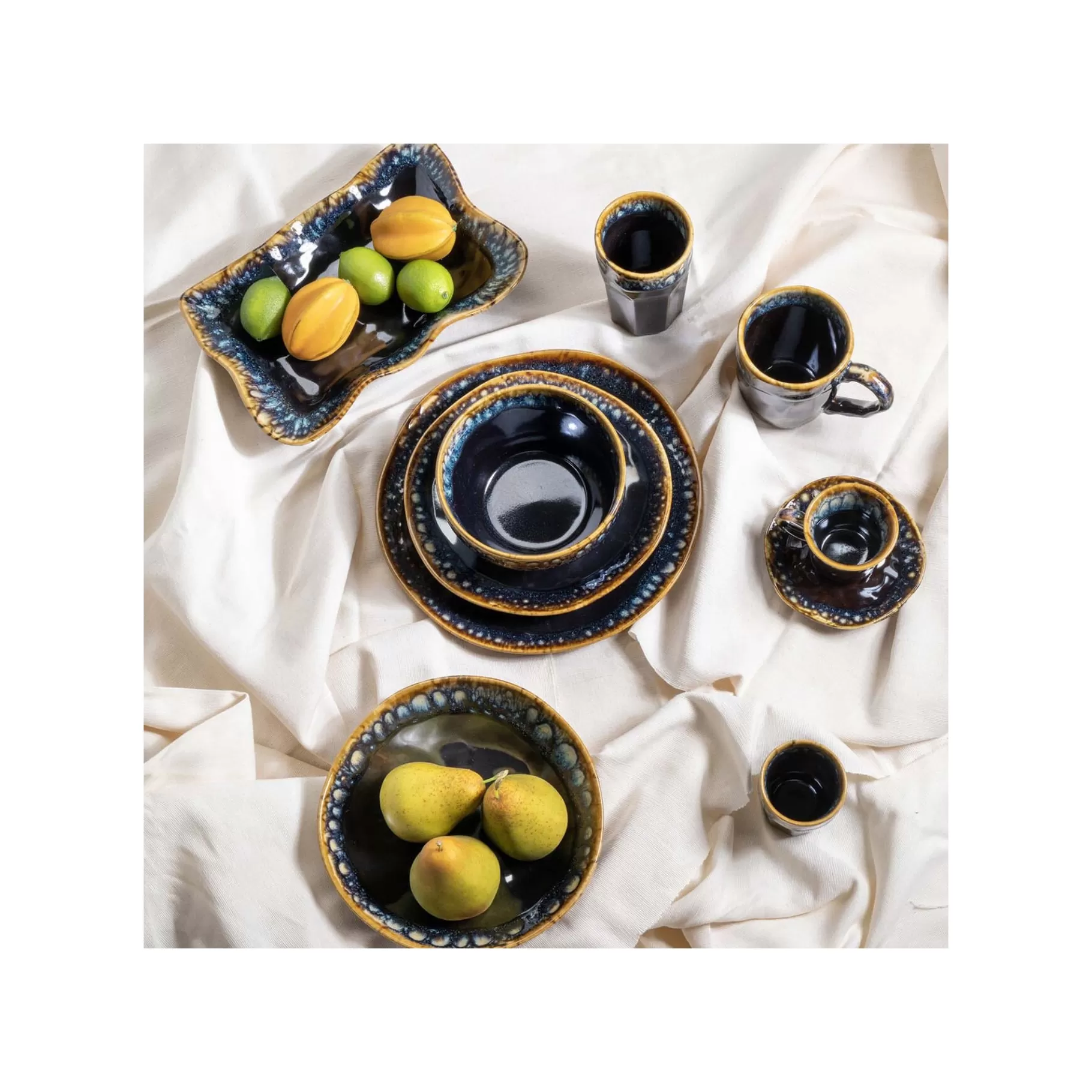 Outlet Assiettes Lio Bleues 26cm Set De 4   Vaisselle