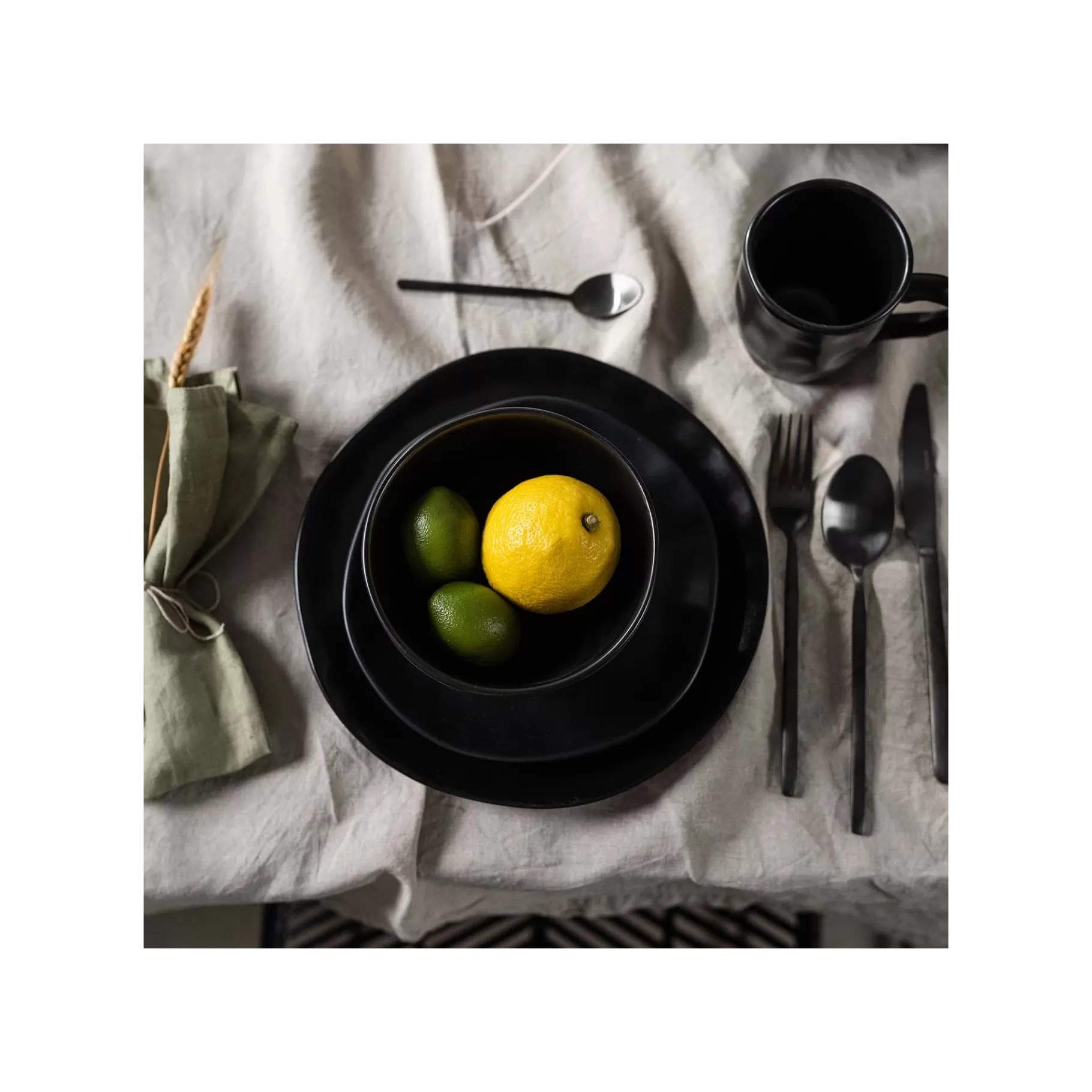 Cheap Assiettes Organic Noires 20cm Set De 4   Vaisselle