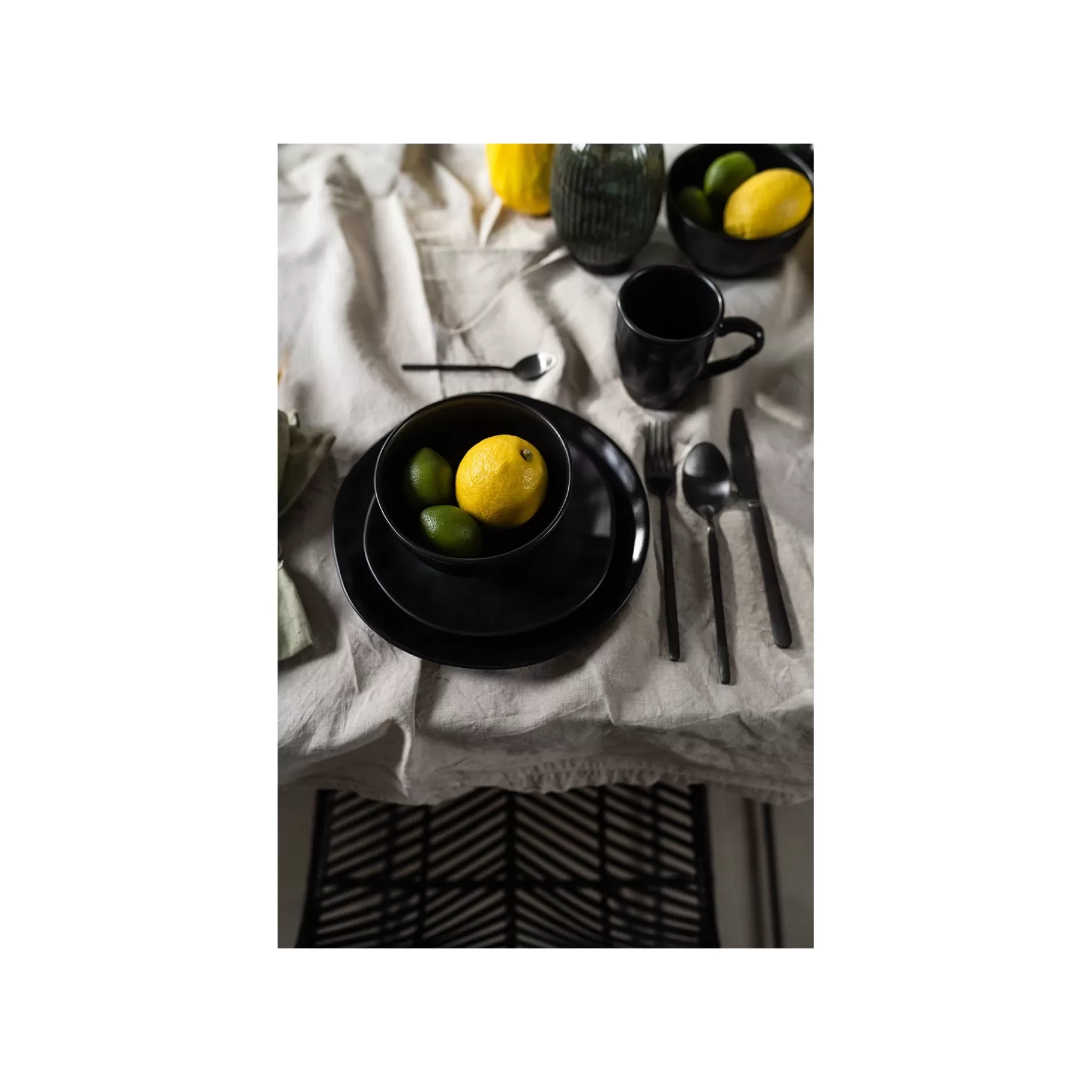 Store Assiettes Organic Noires 26cm Set De 4    Vaisselle