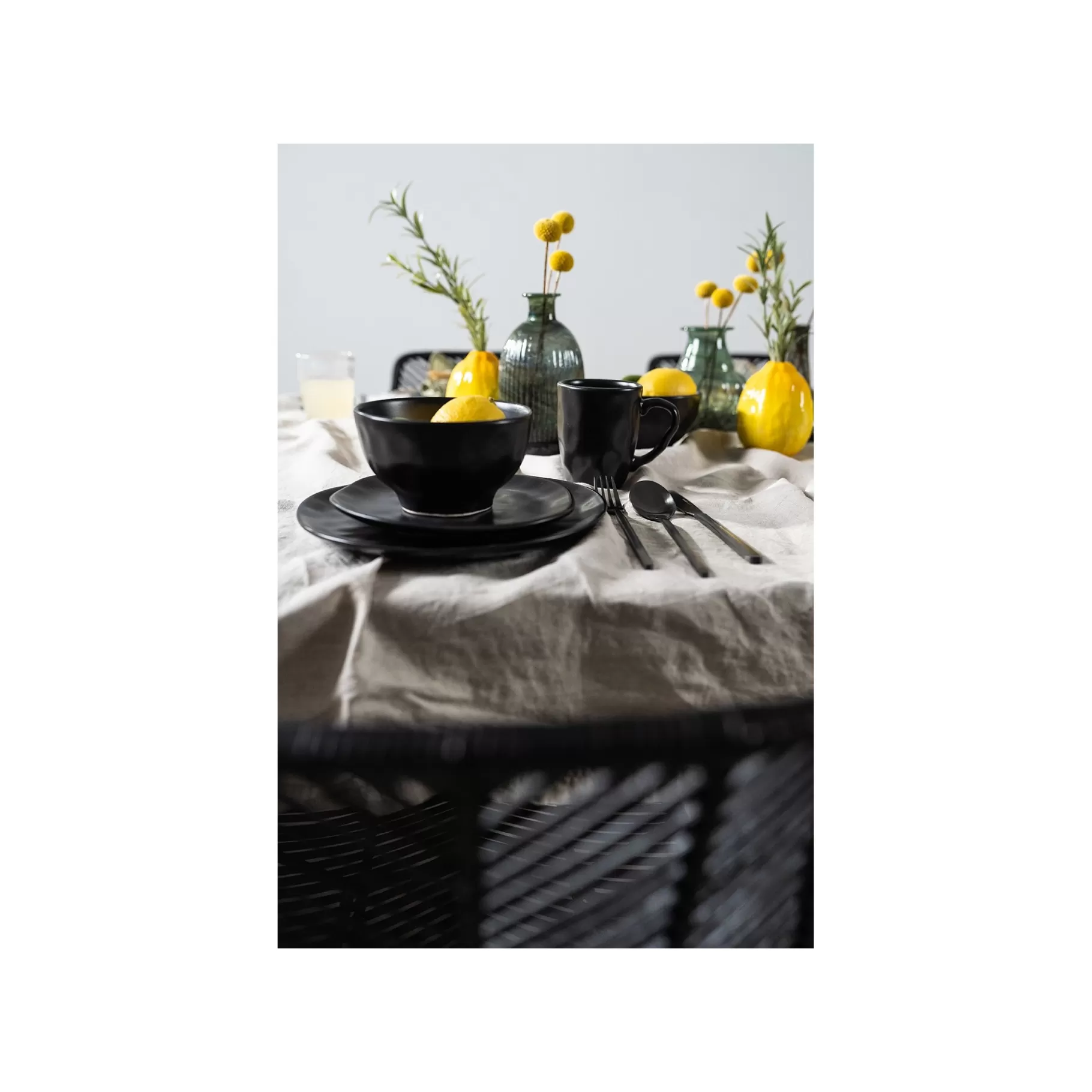 Store Assiettes Organic Noires 26cm Set De 4    Vaisselle