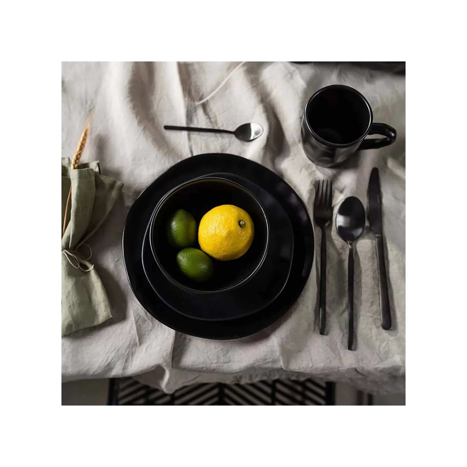 Store Assiettes Organic Noires 26cm Set De 4    Vaisselle