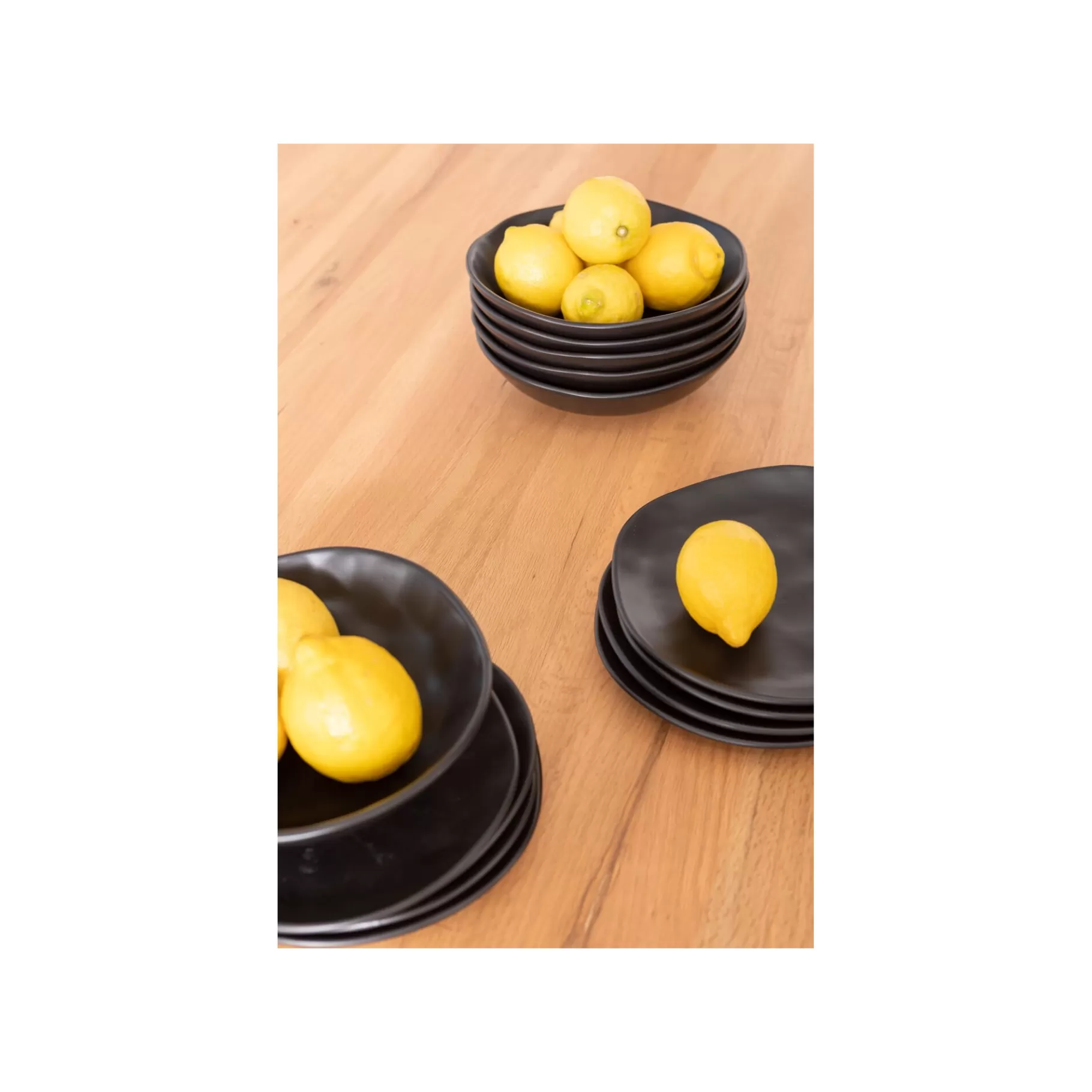 Store Assiettes Organic Noires 26cm Set De 4    Vaisselle