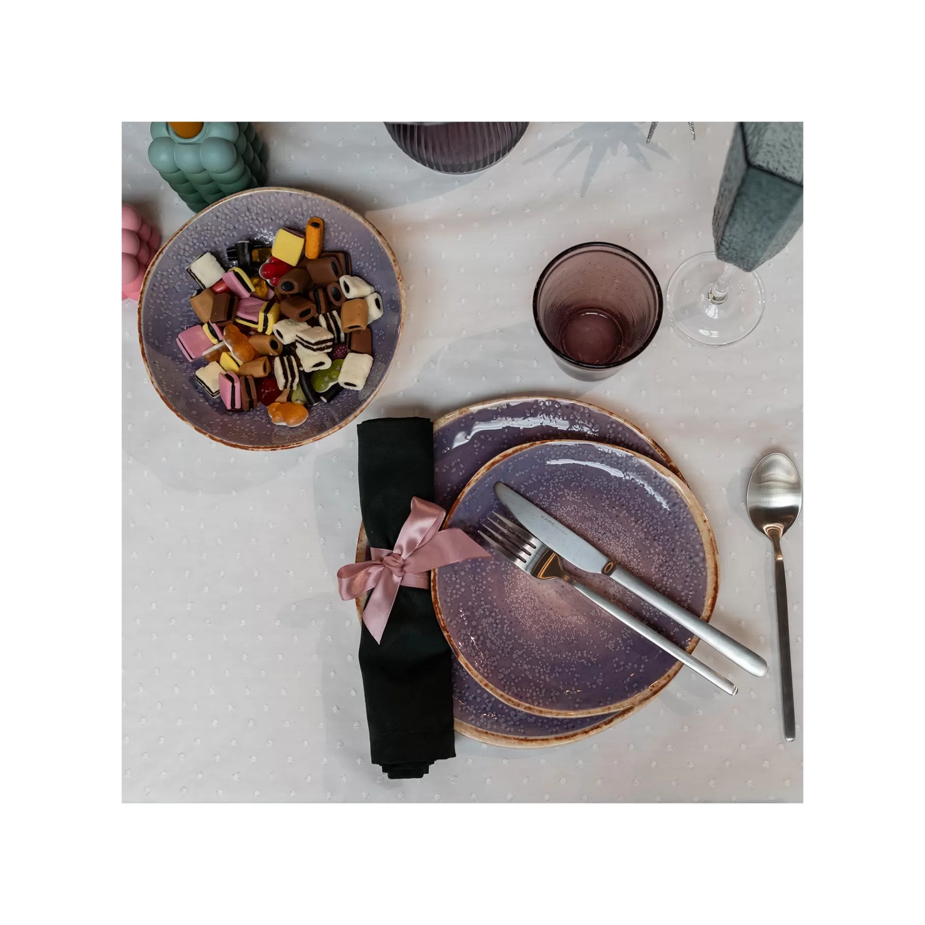 Shop Assiettes Shirley Violettes 26cm Set De 4   Vaisselle