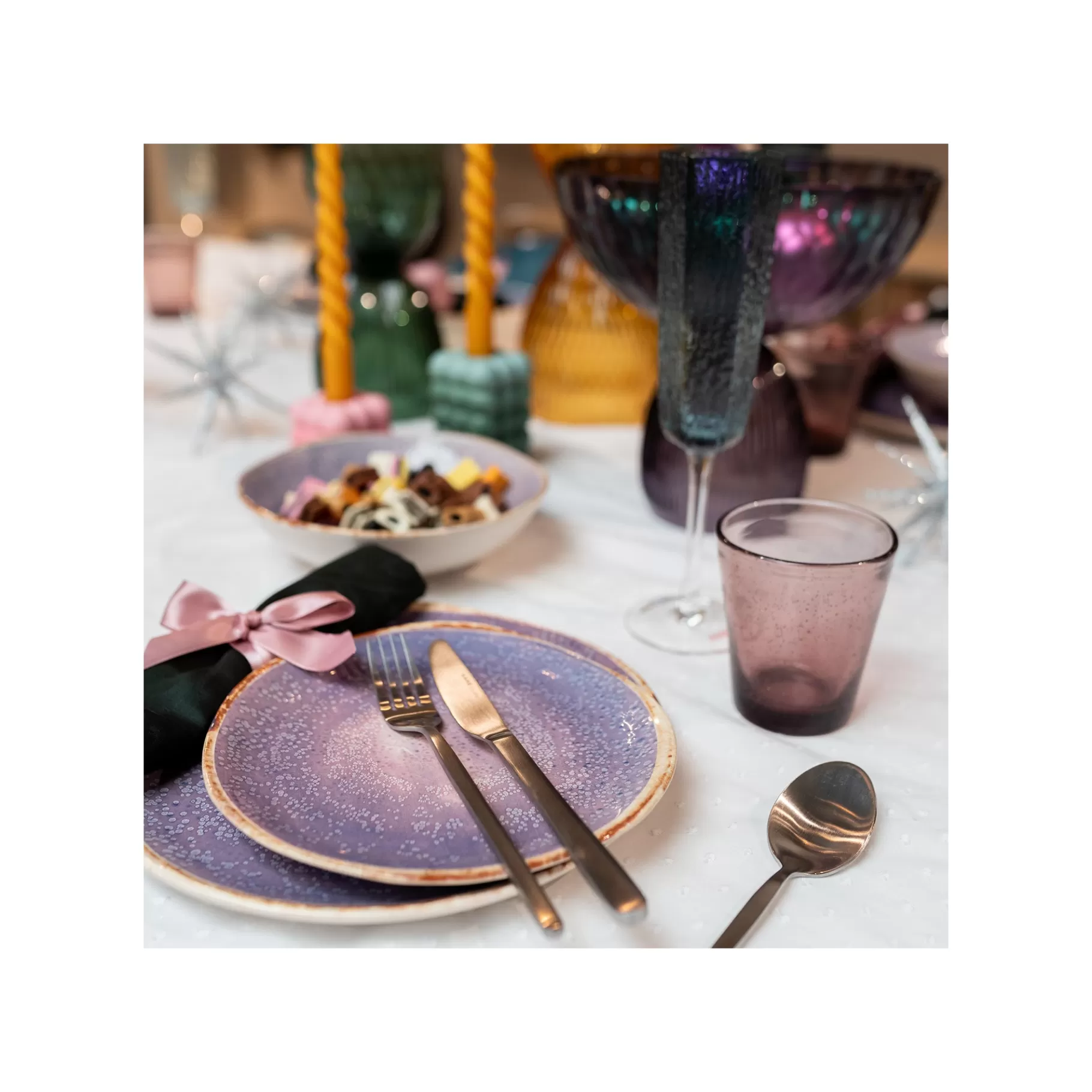Shop Assiettes Shirley Violettes 26cm Set De 4   Vaisselle