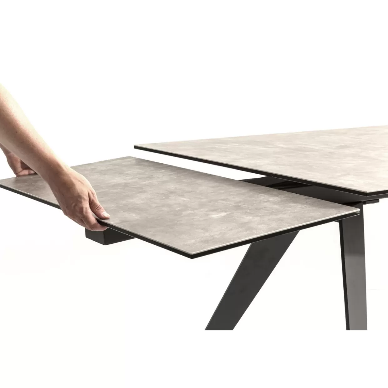 KARE Design - Tavolo Estensibile Amsterdam in Tonalità Scura, Elegante Design 160 cm (Estendibile 40+40) x 90 cm