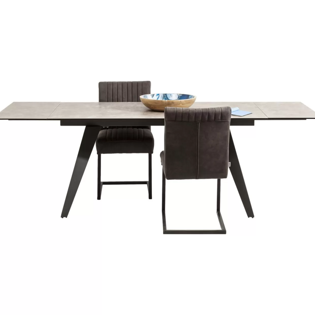 KARE Design - Tavolo Estensibile Amsterdam in Tonalità Scura, Elegante Design 160 cm (Estendibile 40+40) x 90 cm