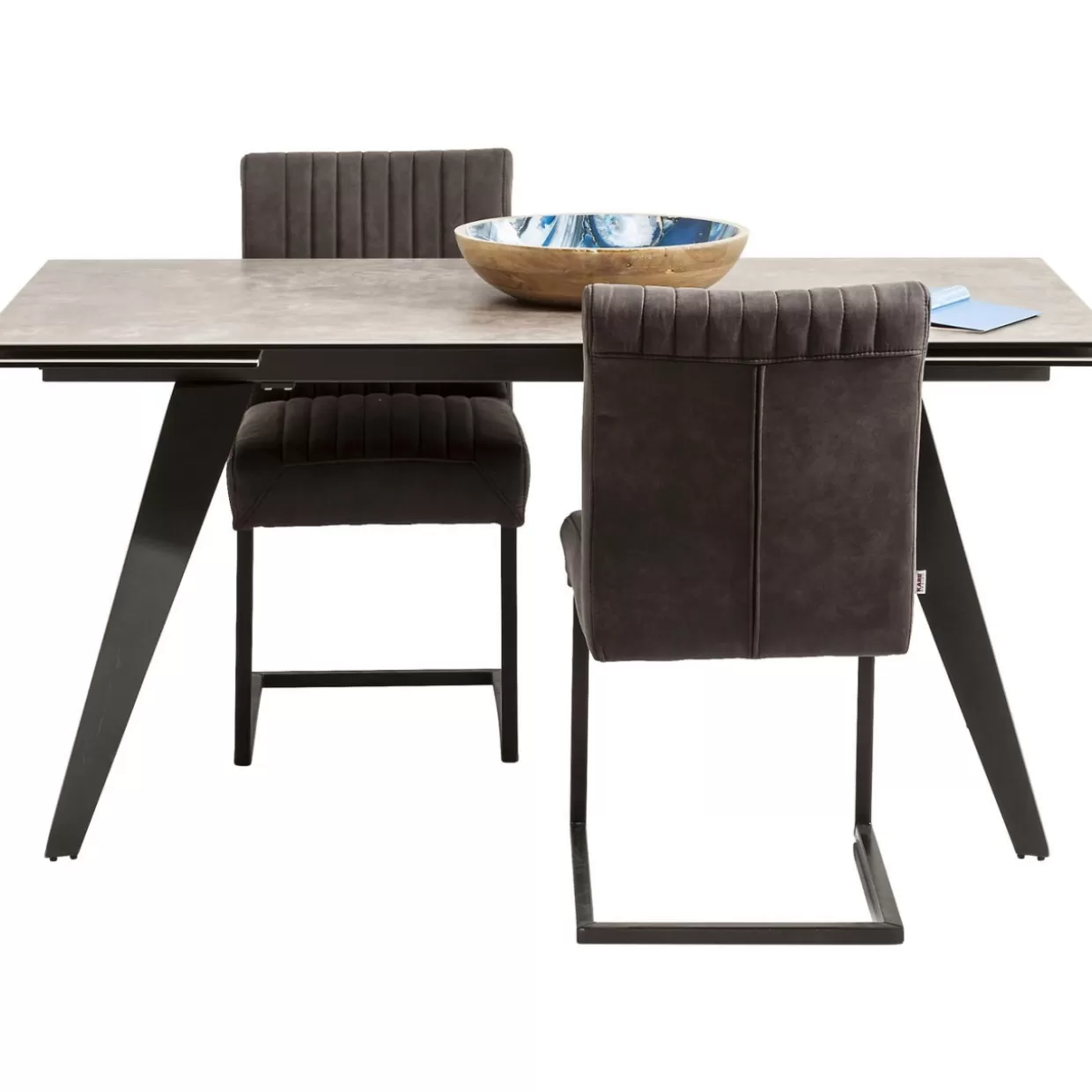 KARE Design - Tavolo Estensibile Amsterdam in Tonalità Scura, Elegante Design 160 cm (Estendibile 40+40) x 90 cm