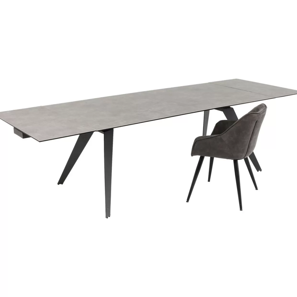 Tavolo estraibile design Amsterdam in tonalità scura - KARE Design con dimensioni generose 200 cm (espansione 45+45) x 100 cm