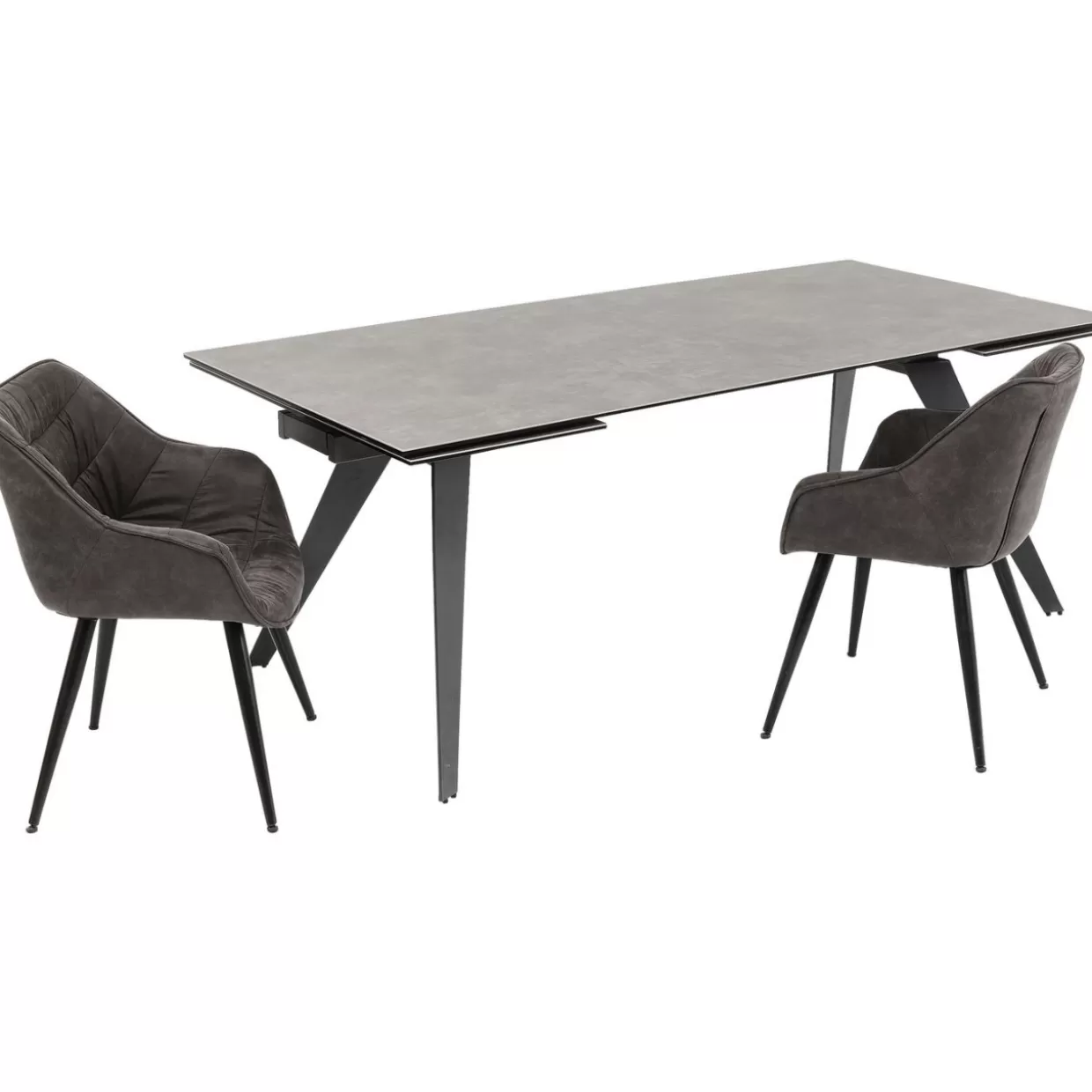 Tavolo estraibile design Amsterdam in tonalità scura - KARE Design con dimensioni generose 200 cm (espansione 45+45) x 100 cm