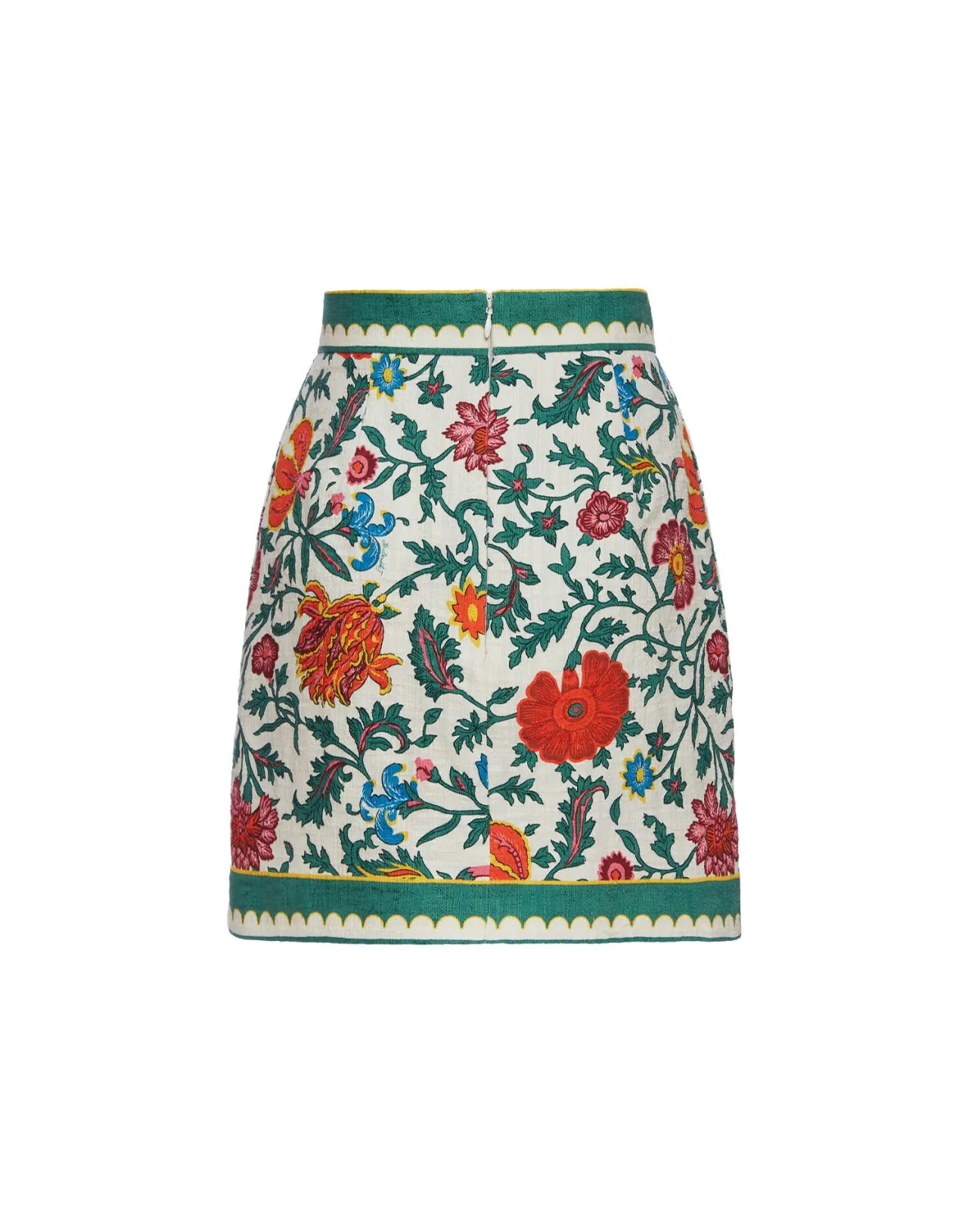 La DoubleJ - Mini Gonna Baia con Stampa Dragonflower Multicolore in Cotone Rigato, Prezzo Conveniente per Look Estivi Accattivanti