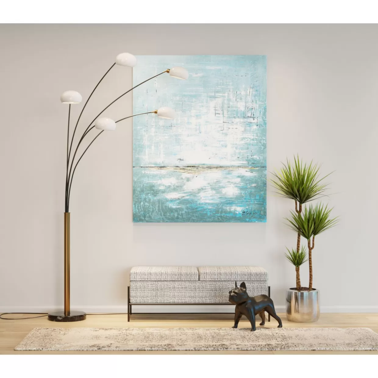 KARE DESIGN Panche Moderne con Pulsanti Integrati e Van Portaoggetti - Stile Minimalista in Bianco e Nero, Formato Grande per Arredamento Contemporaneo