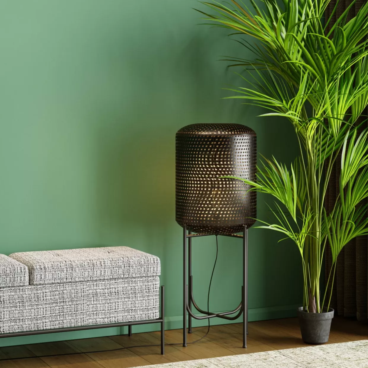 KARE DESIGN Panche Moderne con Pulsanti Integrati e Van Portaoggetti - Stile Minimalista in Bianco e Nero, Formato Grande per Arredamento Contemporaneo