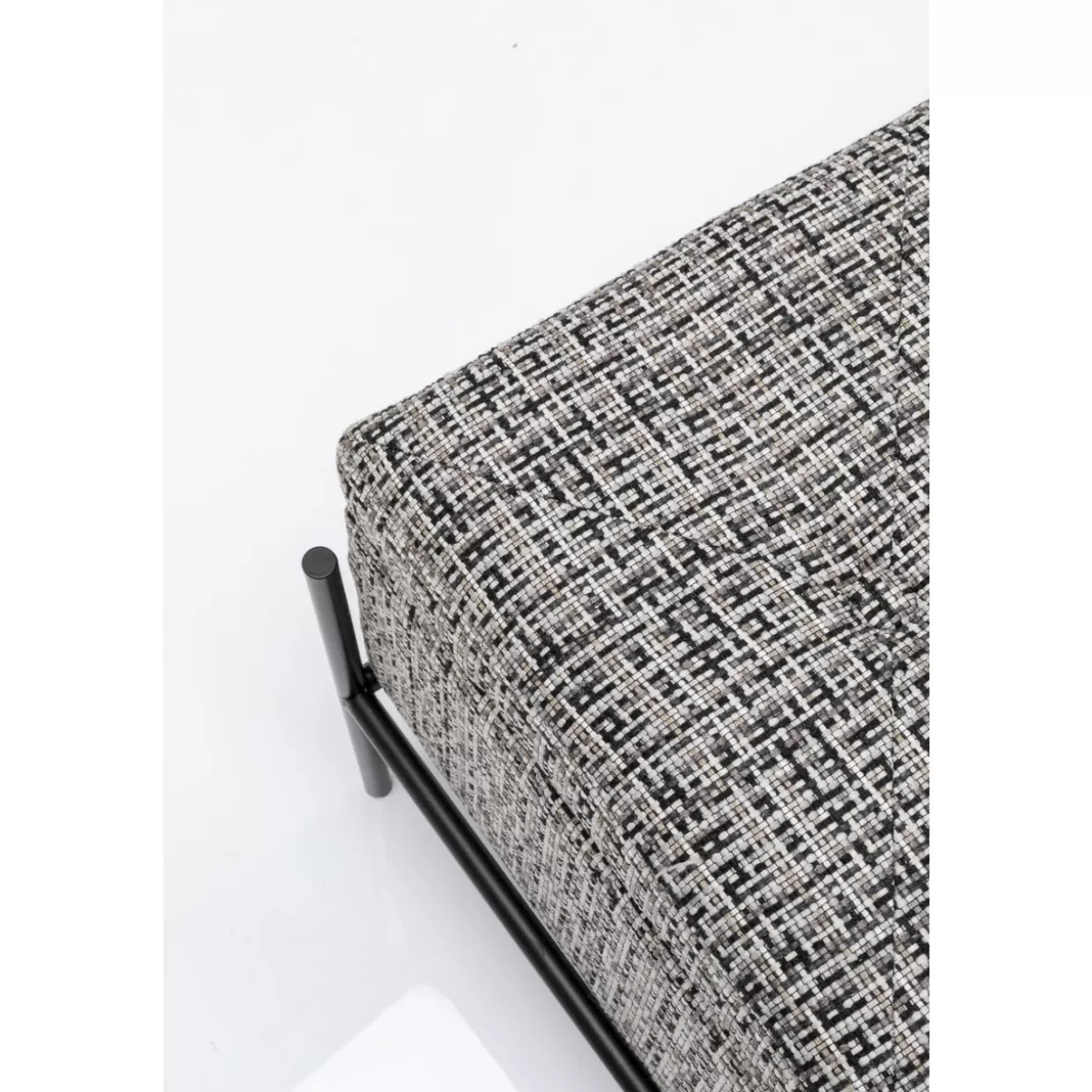 KARE DESIGN Panche Moderne con Pulsanti Integrati e Van Portaoggetti - Stile Minimalista in Bianco e Nero, Formato Grande per Arredamento Contemporaneo