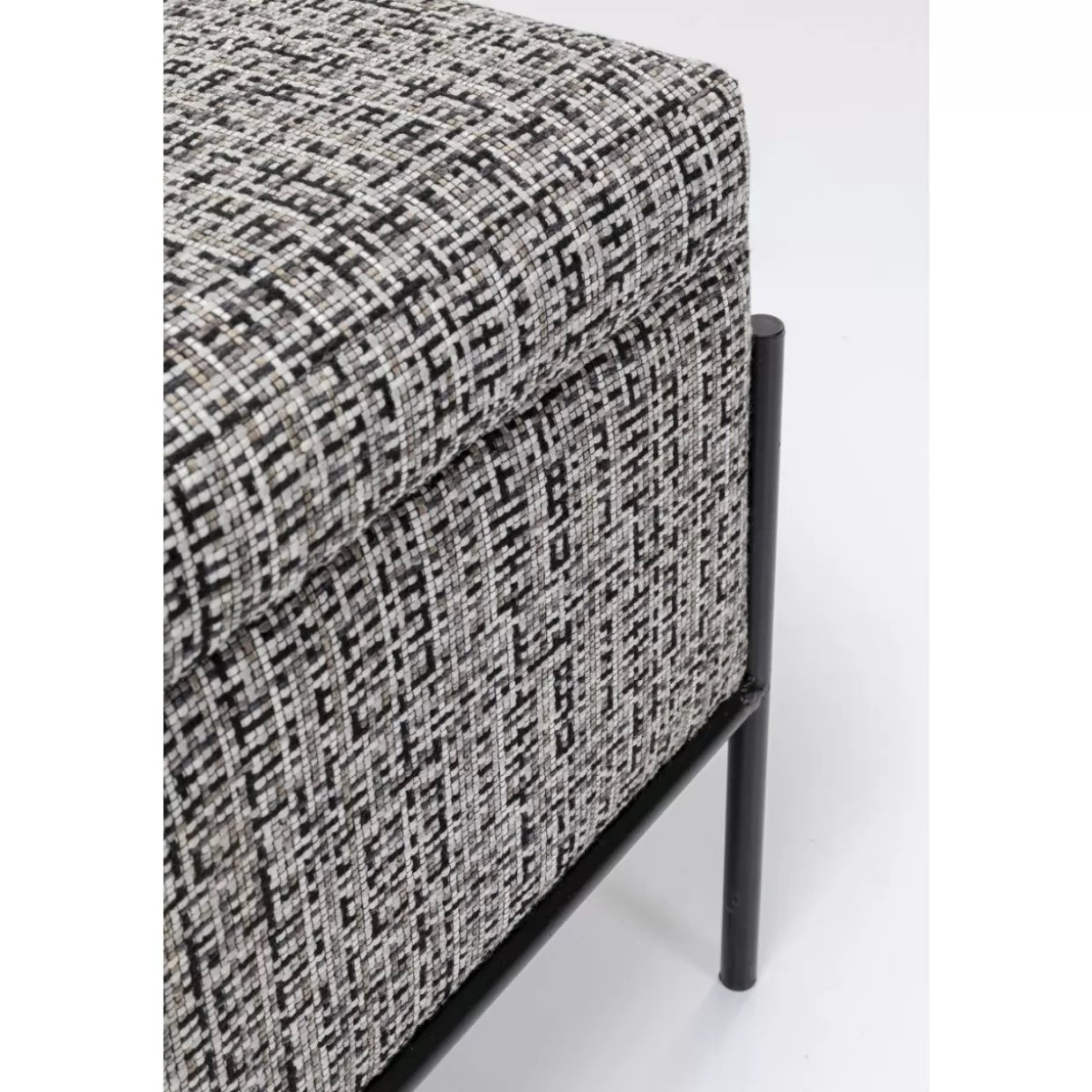 KARE DESIGN Panche Moderne con Pulsanti Integrati e Van Portaoggetti - Stile Minimalista in Bianco e Nero, Formato Grande per Arredamento Contemporaneo