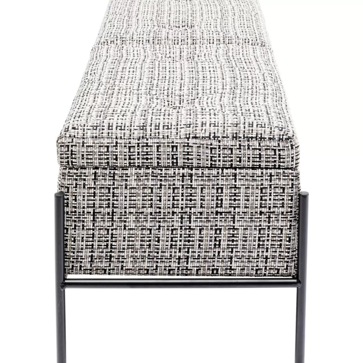 KARE DESIGN Panche Moderne con Pulsanti Integrati e Van Portaoggetti - Stile Minimalista in Bianco e Nero, Formato Grande per Arredamento Contemporaneo