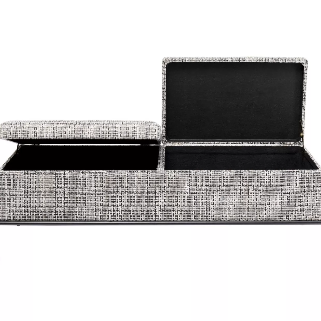 KARE DESIGN Panche Moderne con Pulsanti Integrati e Van Portaoggetti - Stile Minimalista in Bianco e Nero, Formato Grande per Arredamento Contemporaneo
