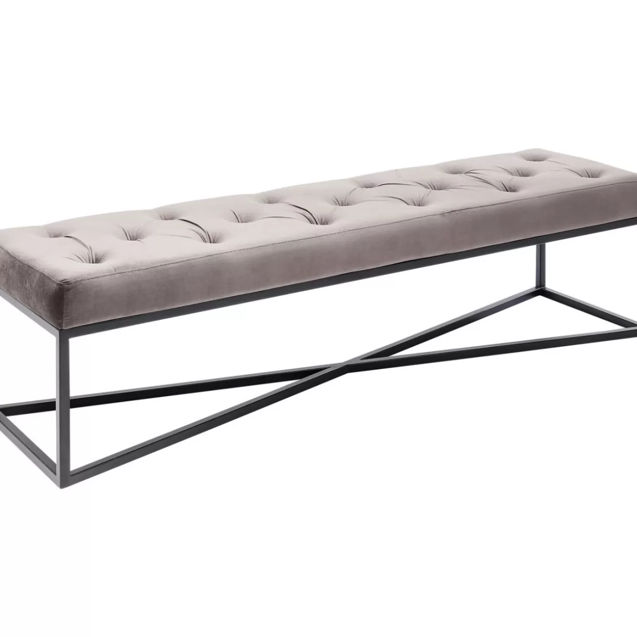Panchina Design Crossover Grigio Antracite e Nero - 150x40 cm per Interni ed Esterni KARE