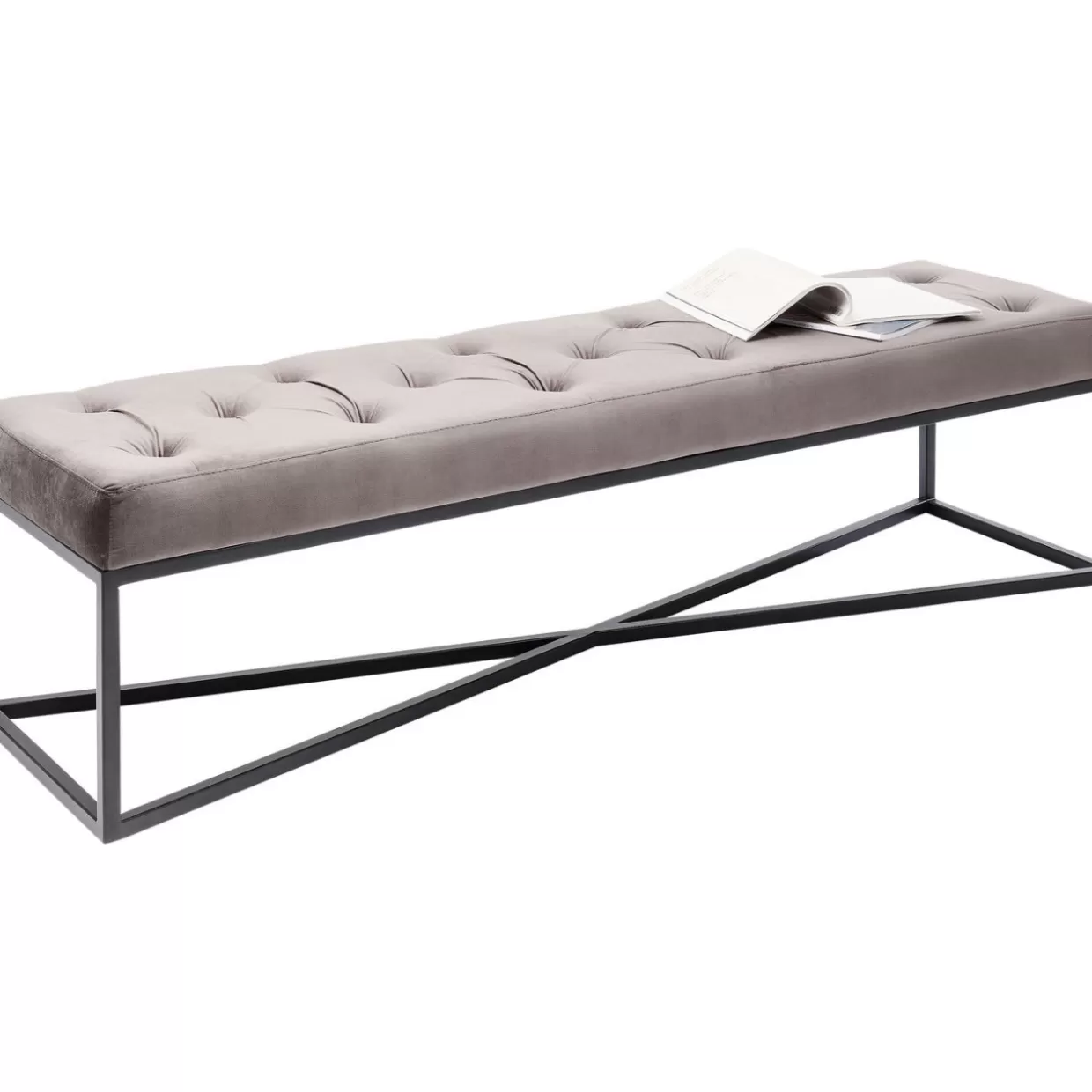 Panchina Design Crossover Grigio Antracite e Nero - 150x40 cm per Interni ed Esterni KARE
