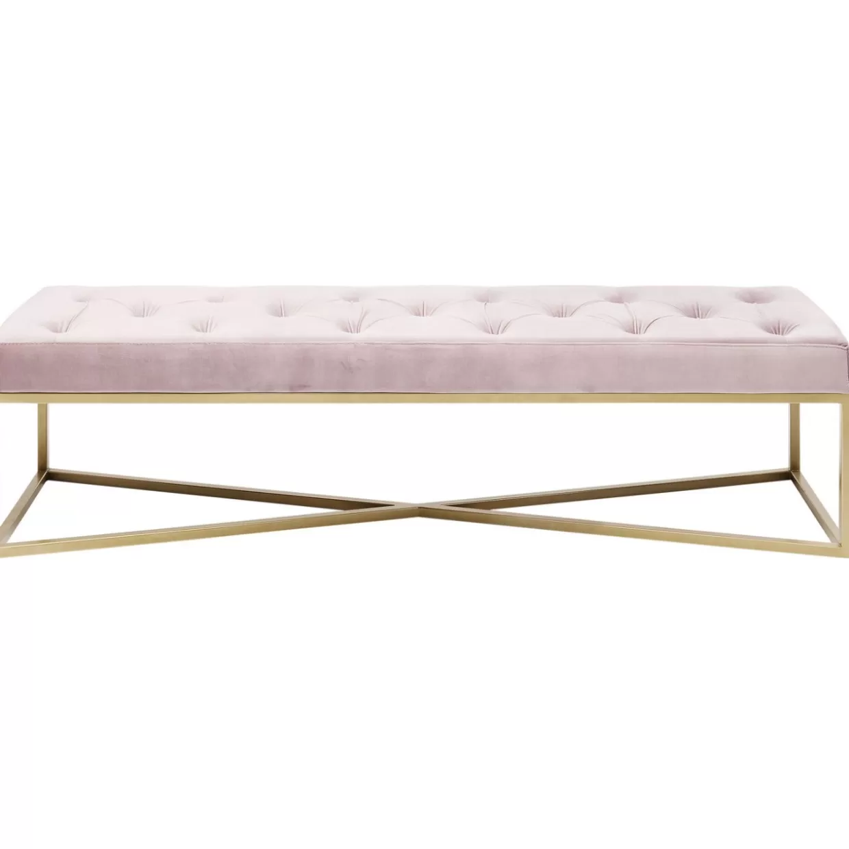 KARE Design - Elegante panca linea Crossover in rame rosato, misure L150xP40cm per interni
