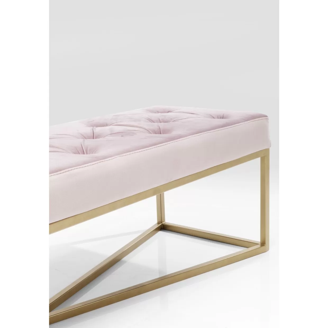 KARE Design - Elegante panca linea Crossover in rame rosato, misure L150xP40cm per interni