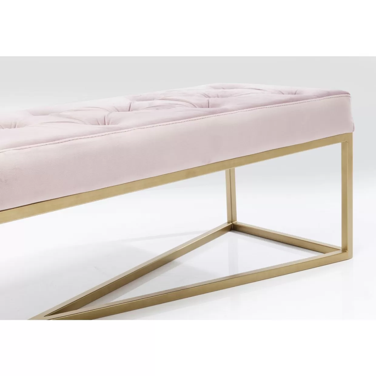 KARE Design - Elegante panca linea Crossover in rame rosato, misure L150xP40cm per interni