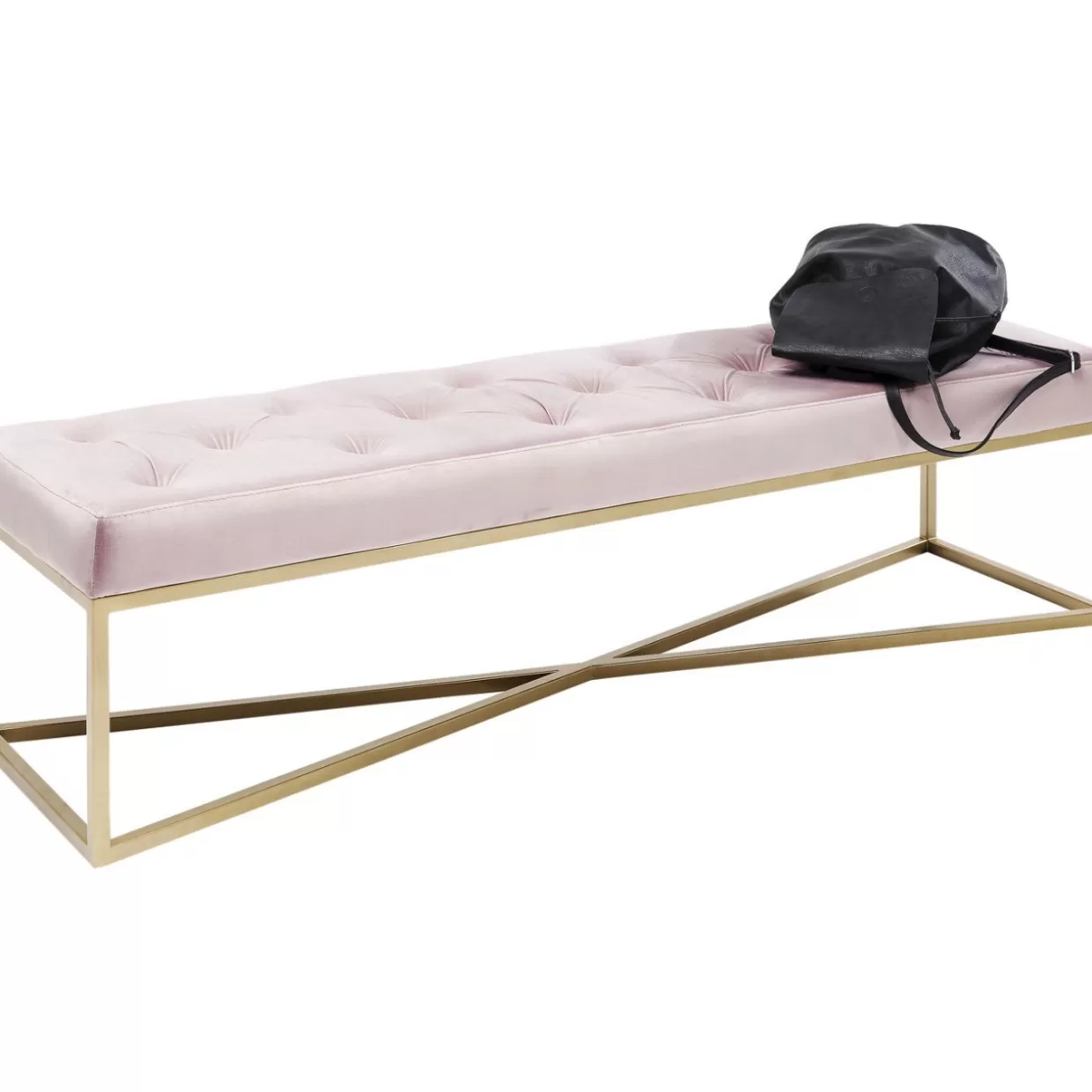 KARE Design - Elegante panca linea Crossover in rame rosato, misure L150xP40cm per interni