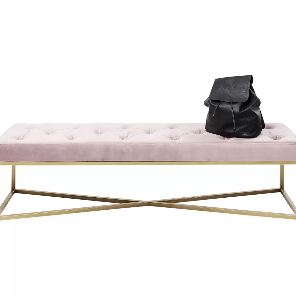 KARE Design - Elegante panca linea Crossover in rame rosato, misure L150xP40cm per interni