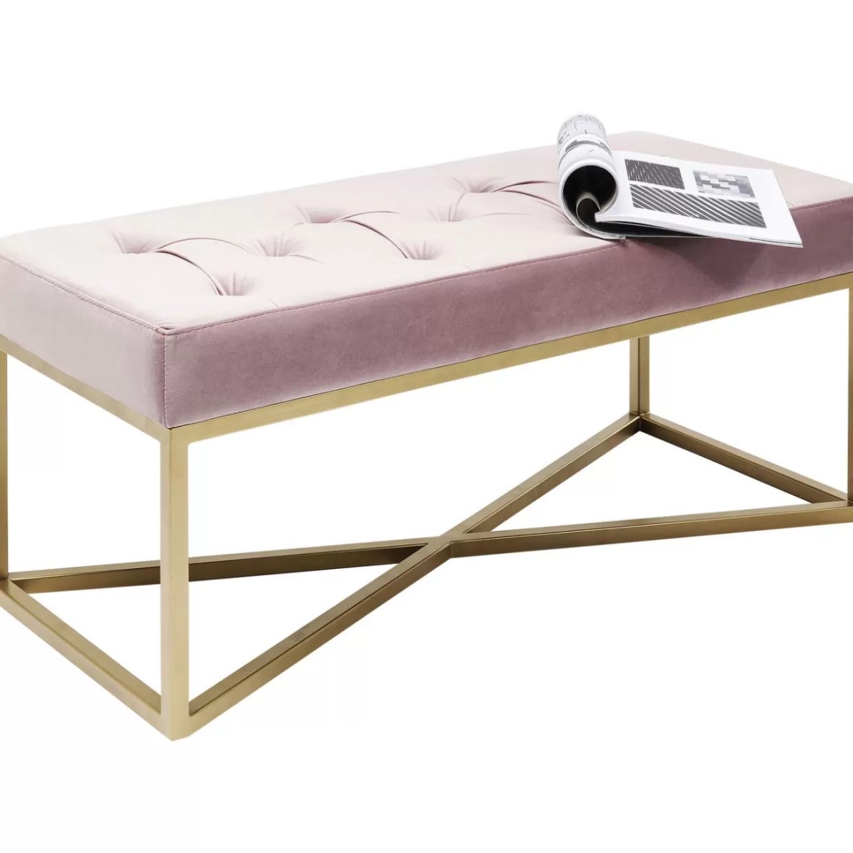 Panche Moderne in Rame Rosa, 90x40 cm - Linea Crossover per Soggiorno o Giardino | Design Funzionale KARE