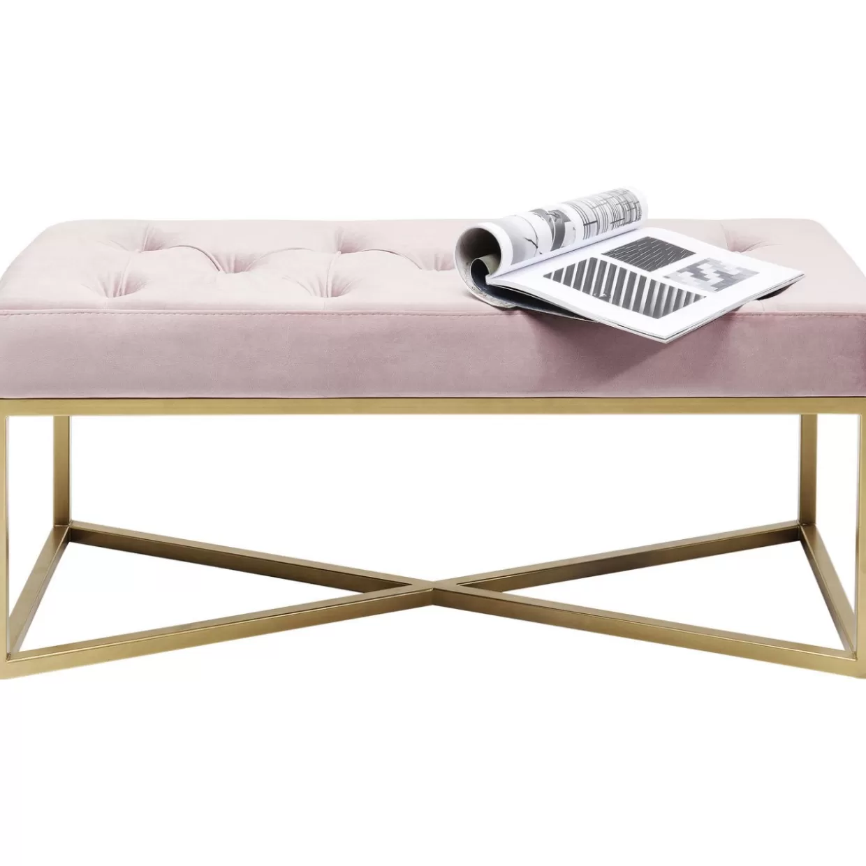 Panche Moderne in Rame Rosa, 90x40 cm - Linea Crossover per Soggiorno o Giardino | Design Funzionale KARE