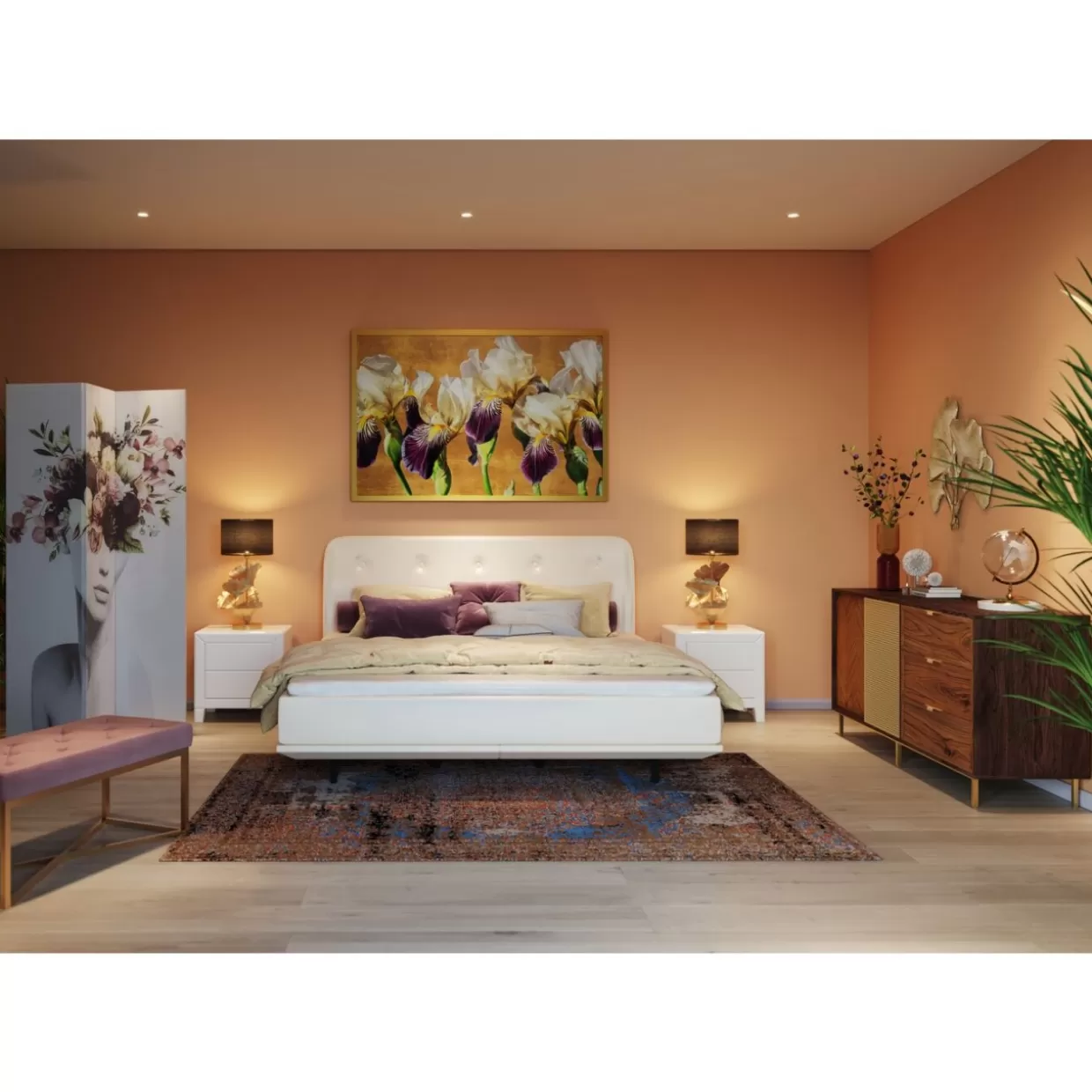 Panche Moderne in Rame Rosa, 90x40 cm - Linea Crossover per Soggiorno o Giardino | Design Funzionale KARE