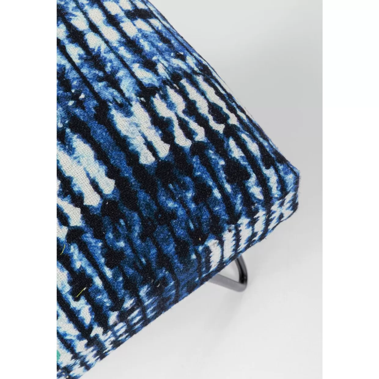 KARE Design Panchina Desna in Tessuto Patchwork Blu – 80 cm, Stile Boho-Chic per Arredamento Moderno