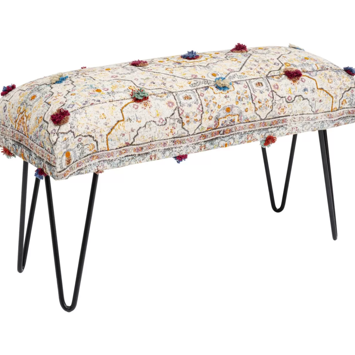 Panchina Design Moderna Desna - Patchwork Cremoso Multicolore, 80 cm KARE