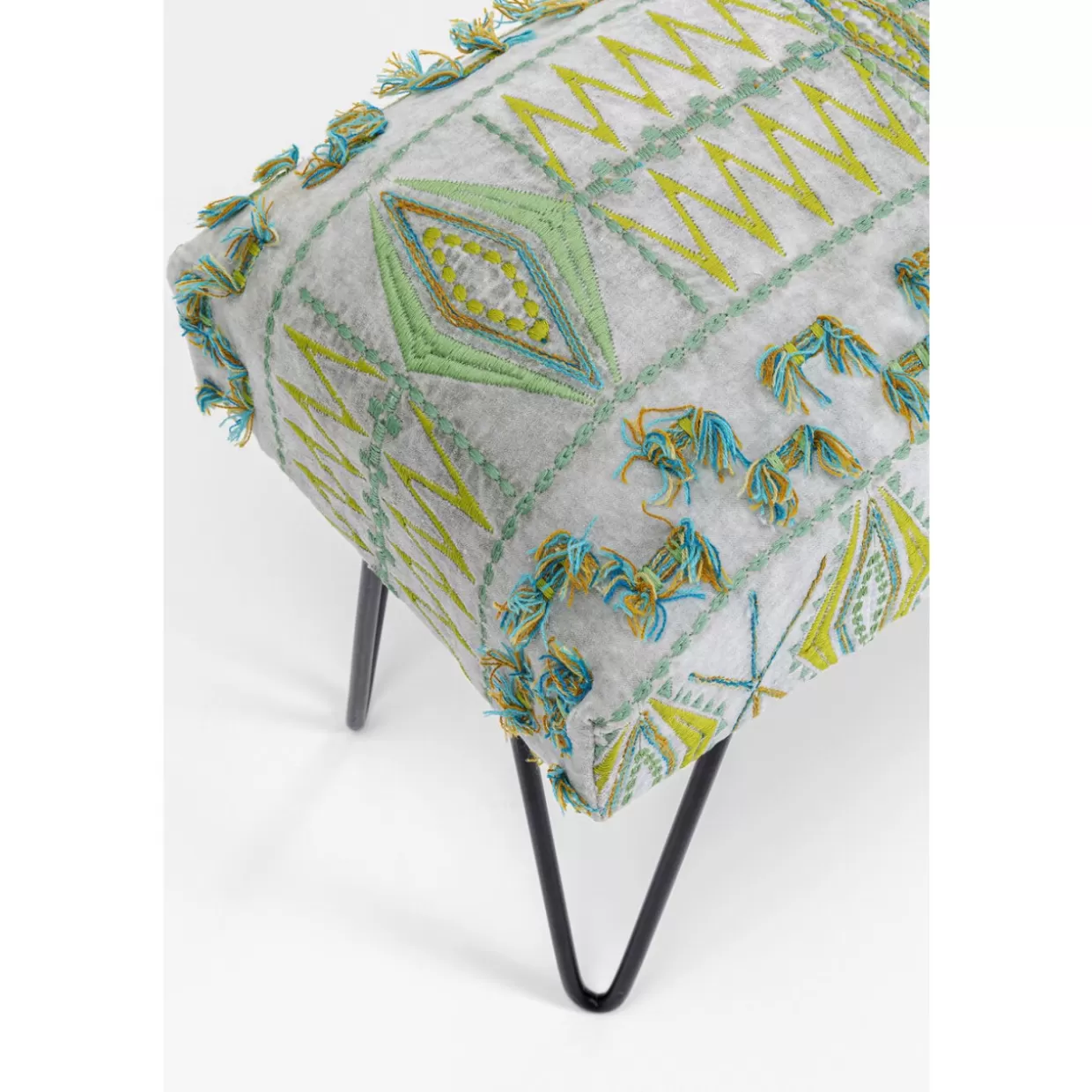 Panchina Design Desna by KARE - Rivestimento patchwork verde, 80 cm - Ideale per interni moderni