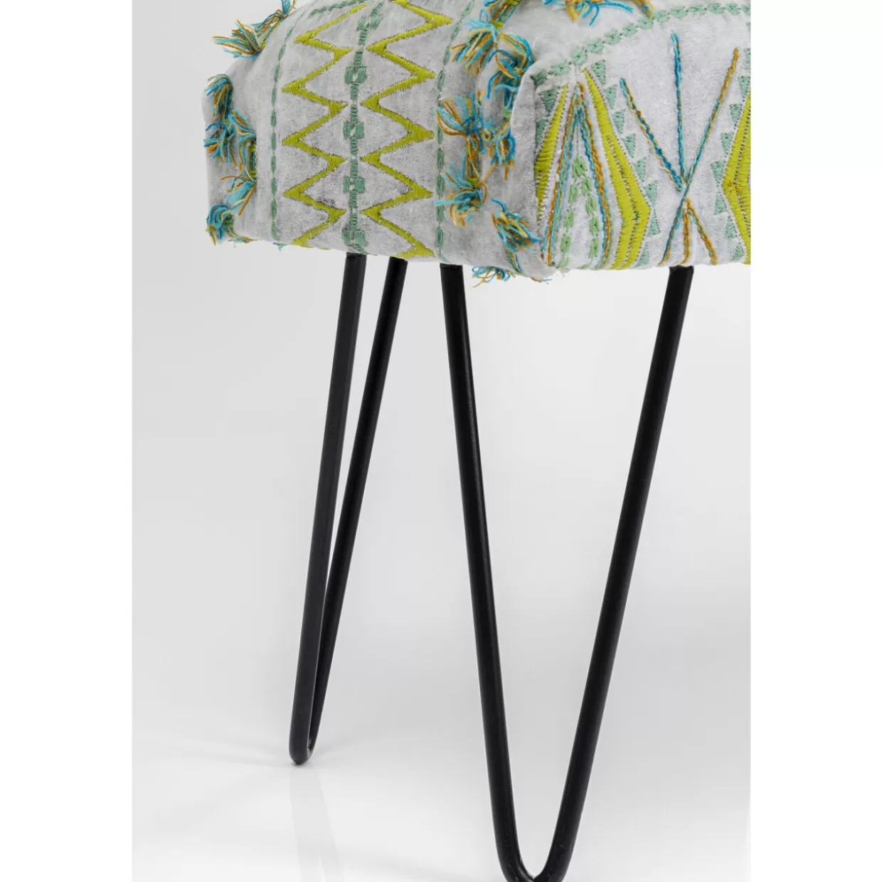 Panchina Design Desna by KARE - Rivestimento patchwork verde, 80 cm - Ideale per interni moderni
