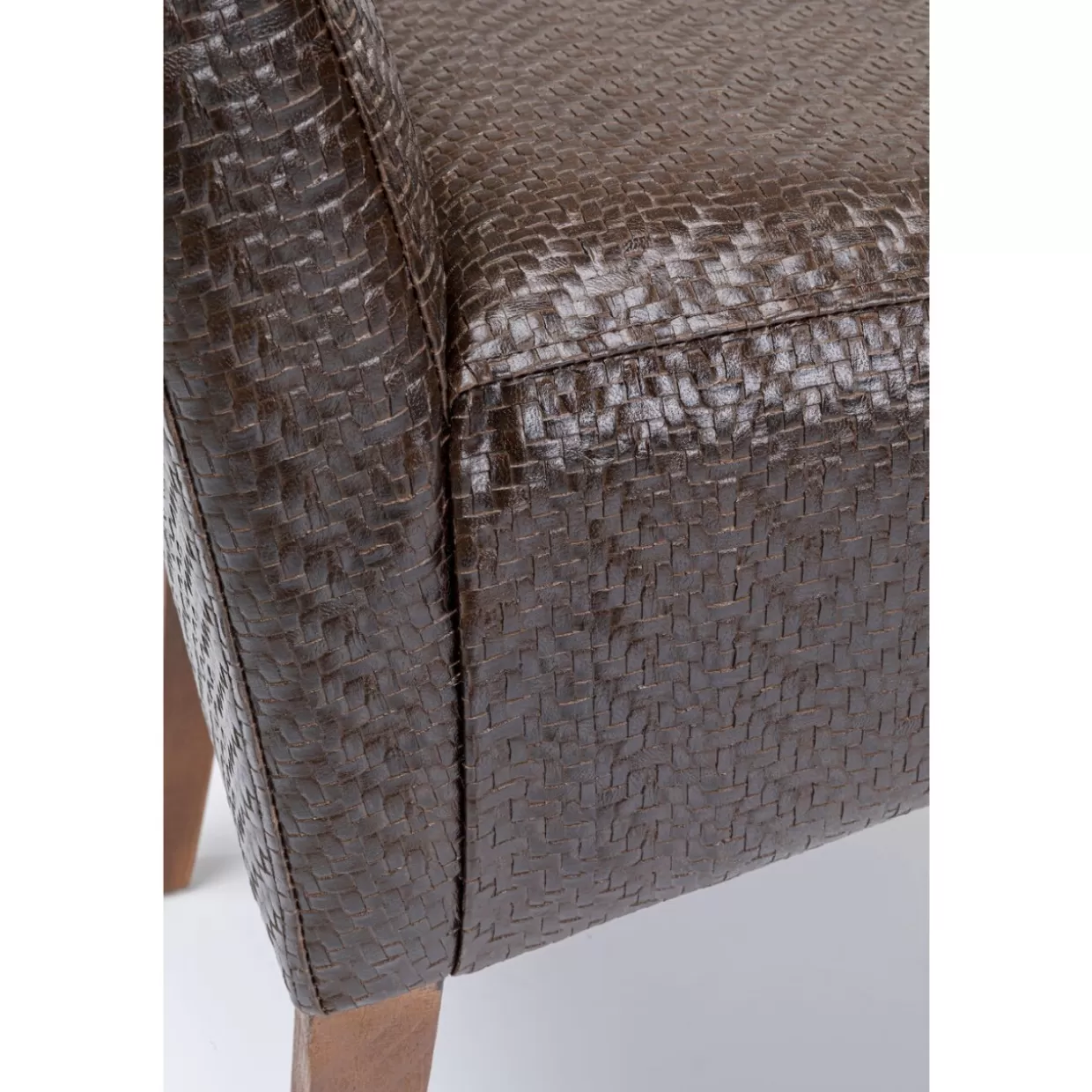 Panche Moderne KARE Design - Linea Motley con Rivestimento in Tessuto Marrone Naturale, Ideali per Interni