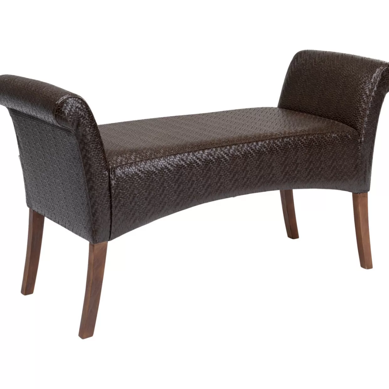 Panche Moderne KARE Design - Linea Motley con Rivestimento in Tessuto Marrone Naturale, Ideali per Interni