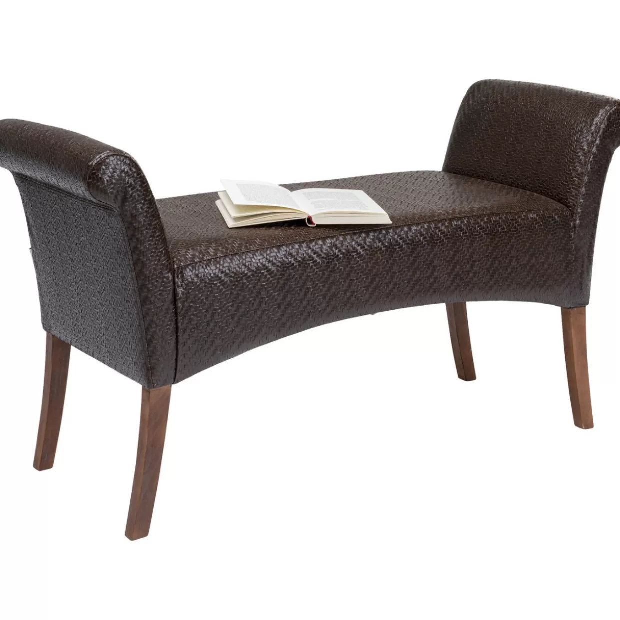 Panche Moderne KARE Design - Linea Motley con Rivestimento in Tessuto Marrone Naturale, Ideali per Interni