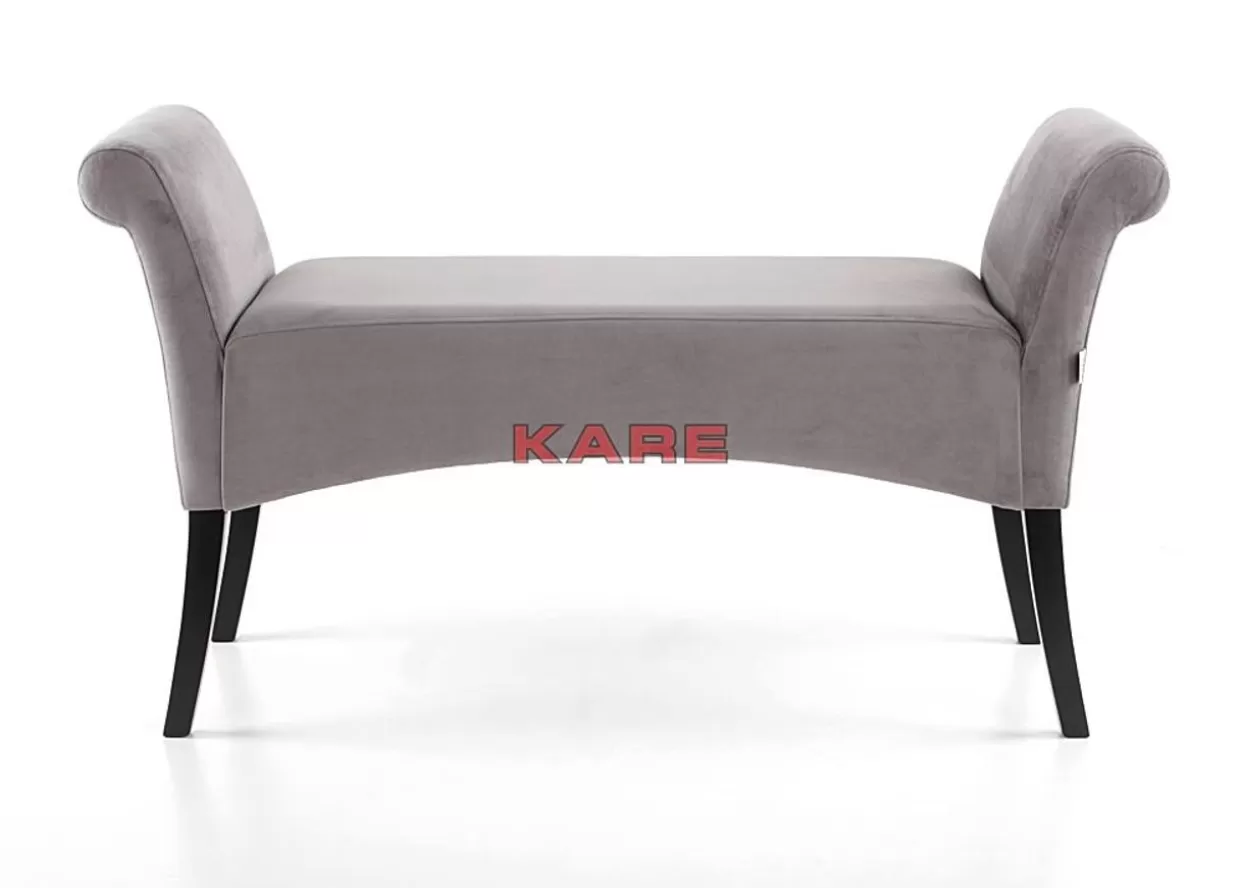 Panche Moderne Design KARE | Rivestimento in Velluto Motley Grigio Argento, Linea Contemporanea per Interni