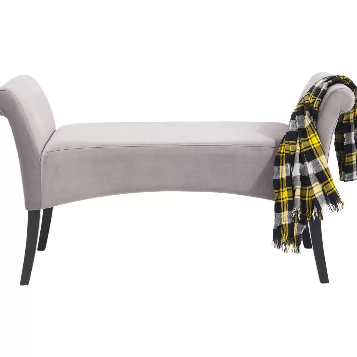 Panche Moderne Design KARE | Rivestimento in Velluto Motley Grigio Argento, Linea Contemporanea per Interni