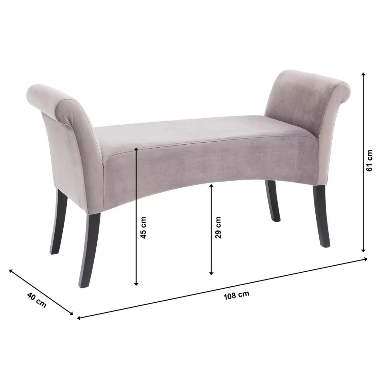 Panche Moderne Design KARE | Rivestimento in Velluto Motley Grigio Argento, Linea Contemporanea per Interni